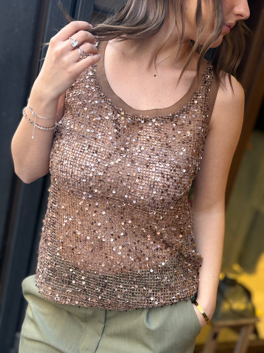BohemianVì Boho Net Top Brown