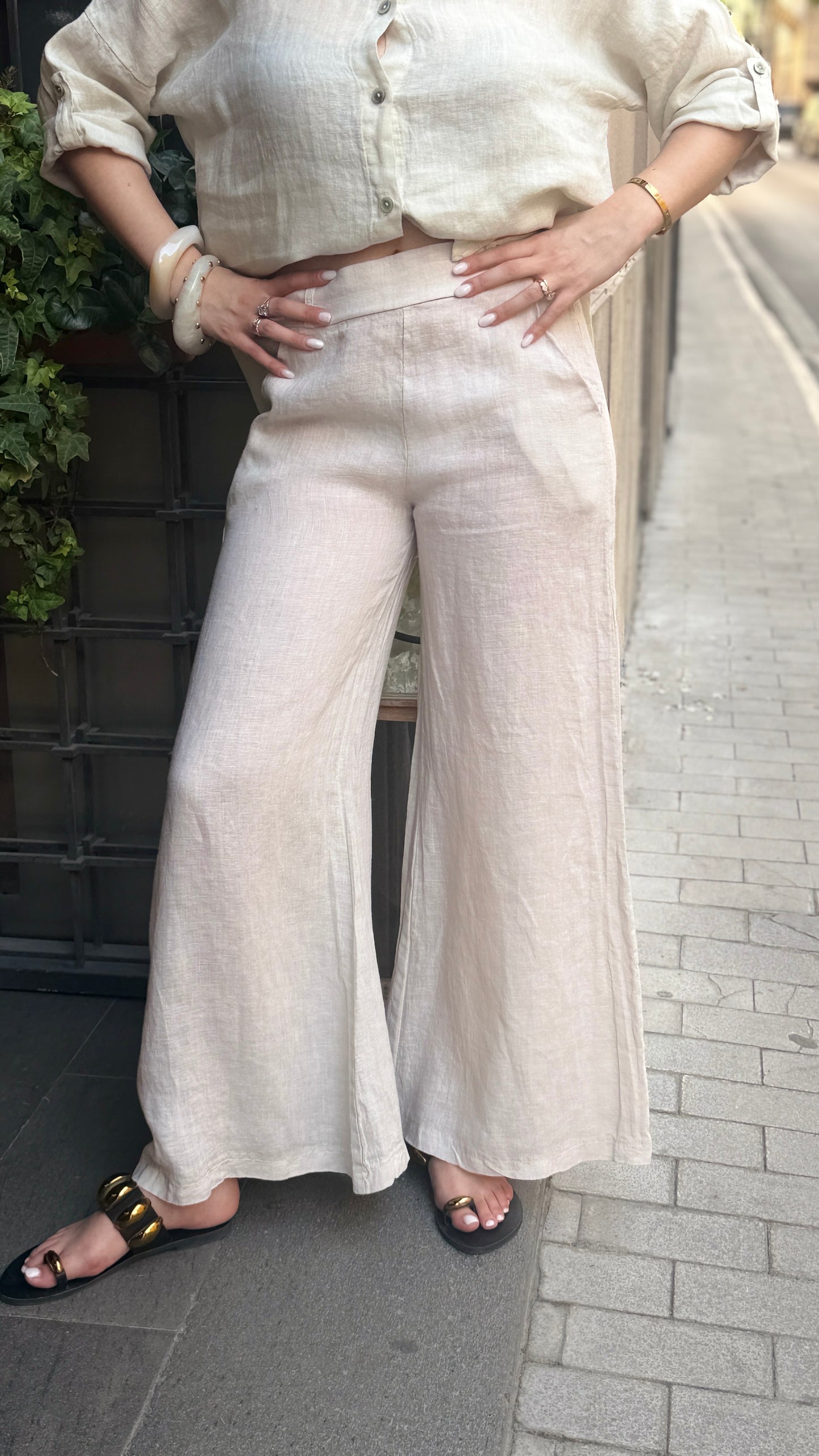 Pantalone MALIBÙ in lino a palazzo (disponibile in più colori)