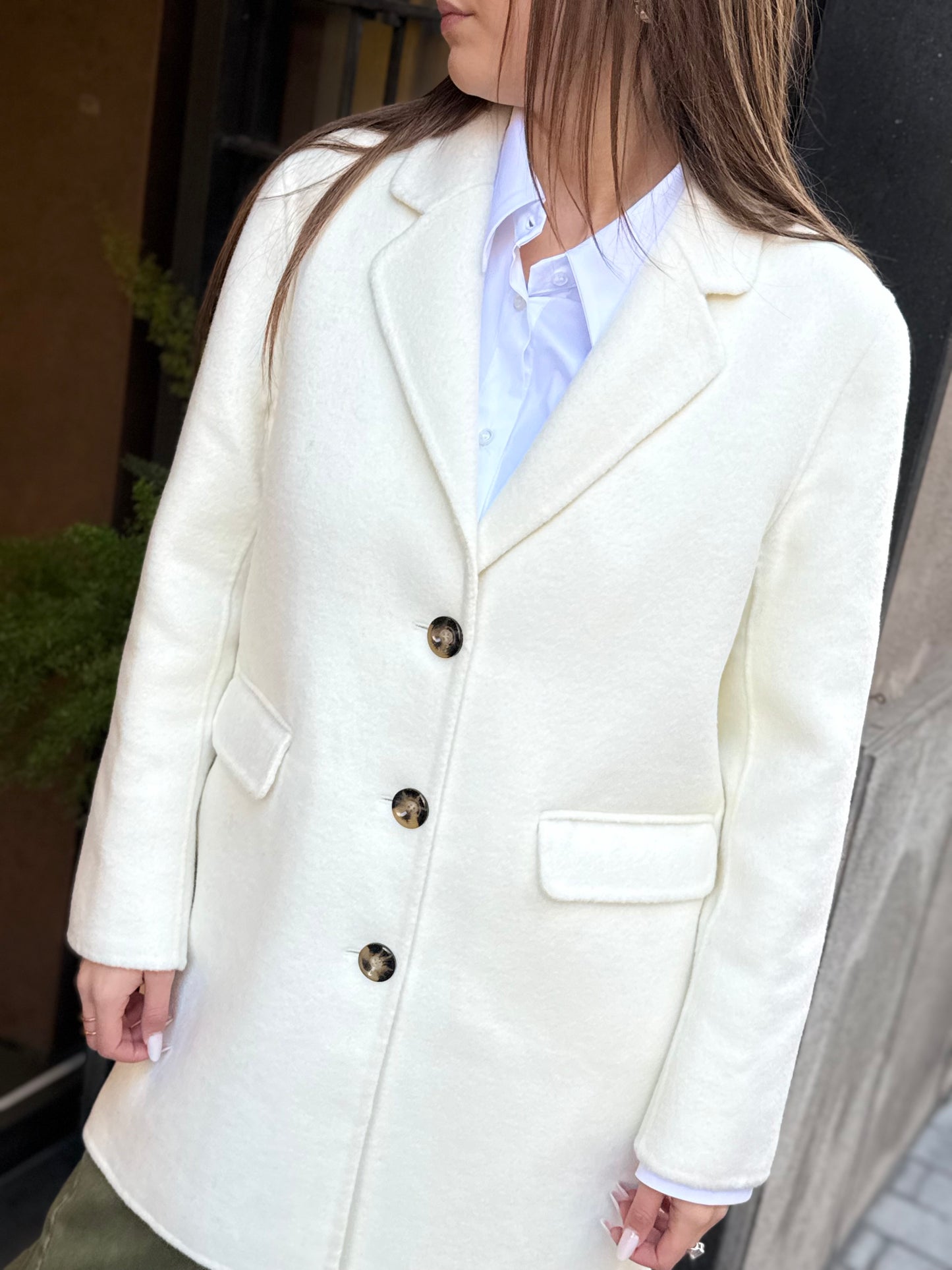 SINCE'RE PARIS Cappotto monopetto  CREAM