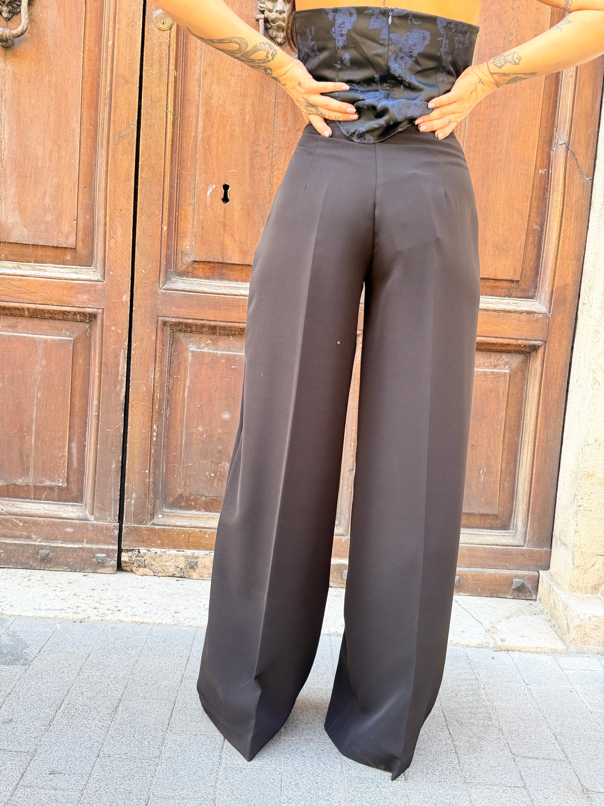 Silence Limited AMBER COLUMN PANTS BLACK