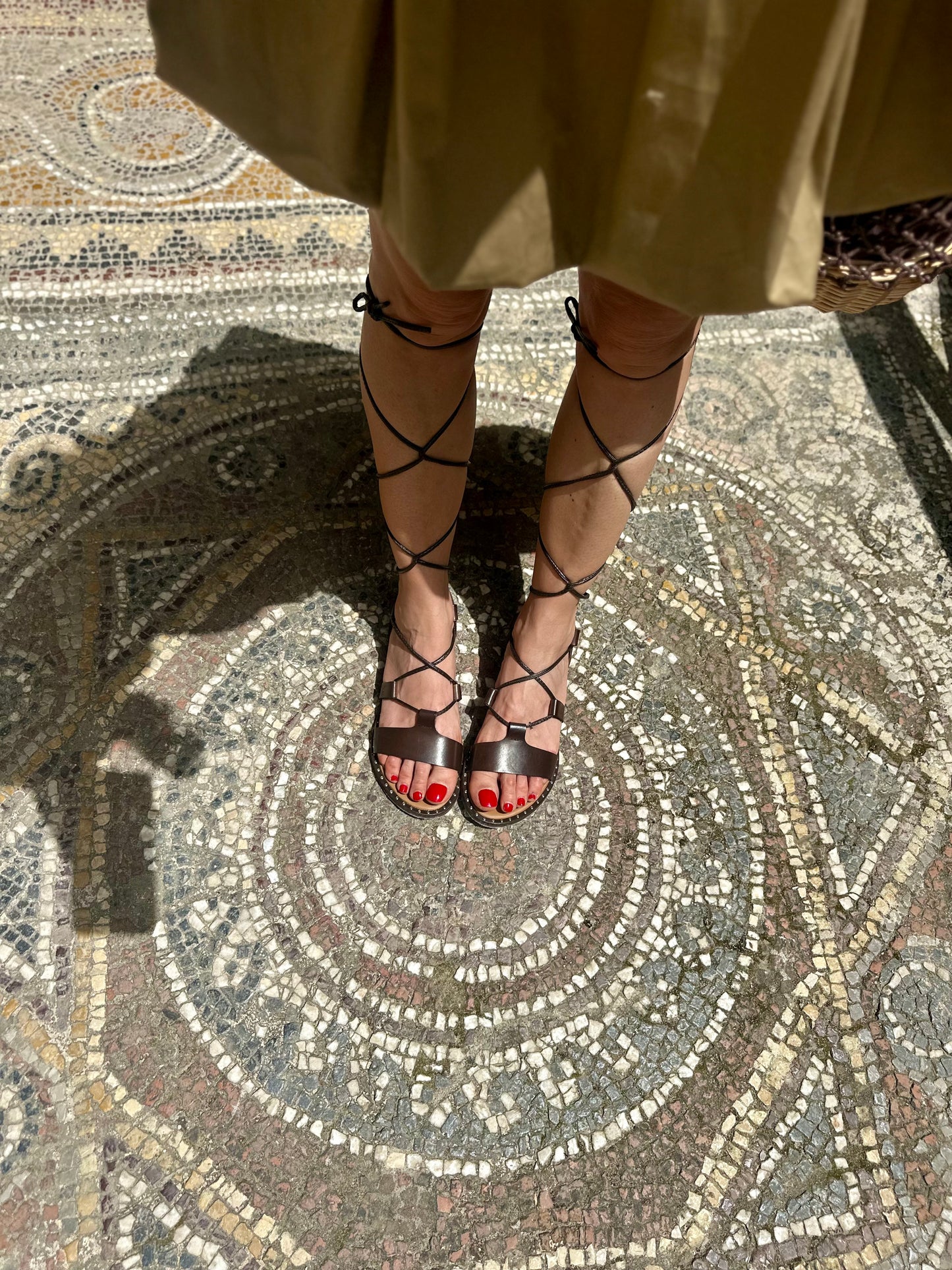 Ranyé sandalo flat CIOCCOLATO