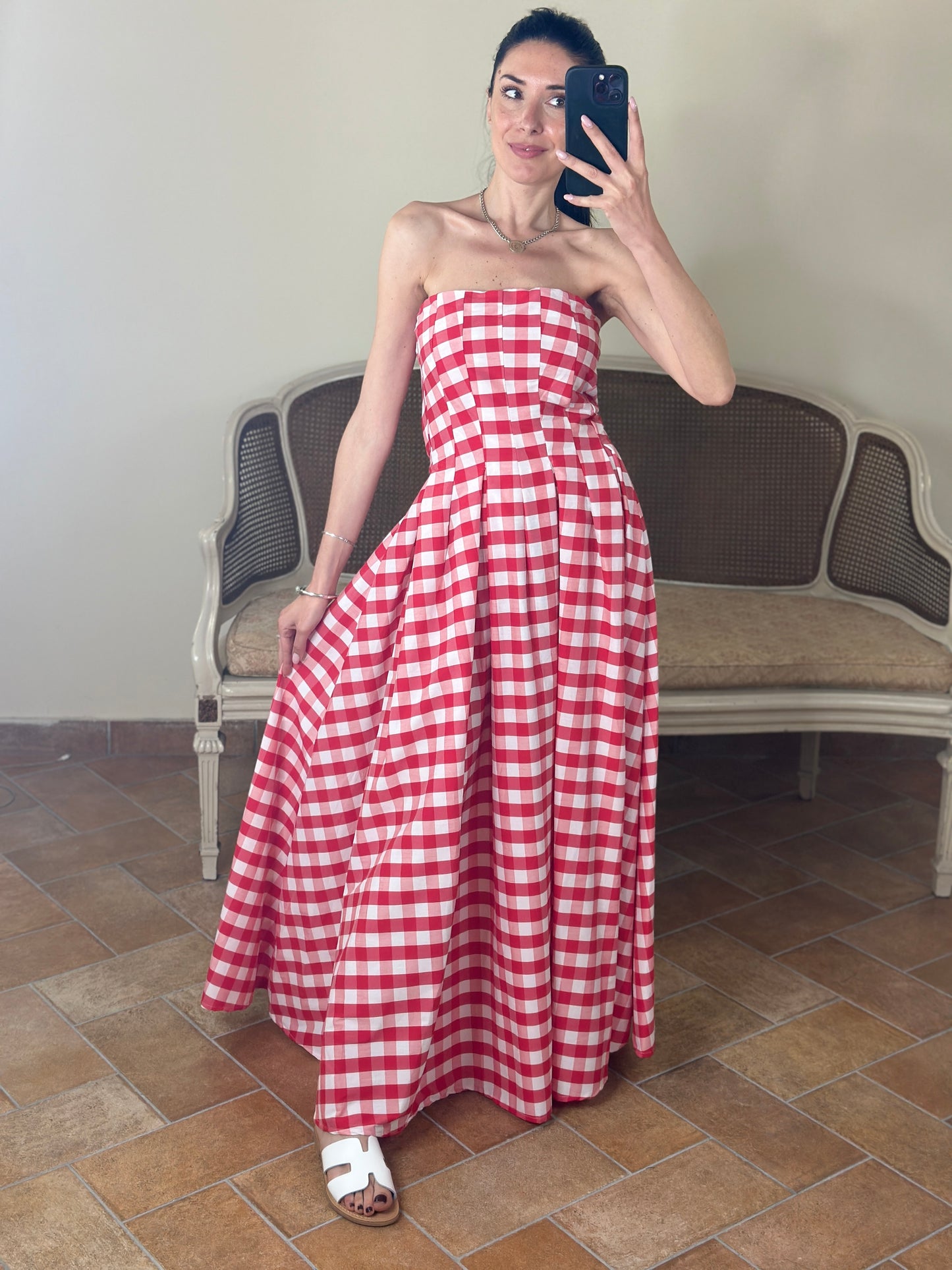 Tensione in Abito lungo in vichy