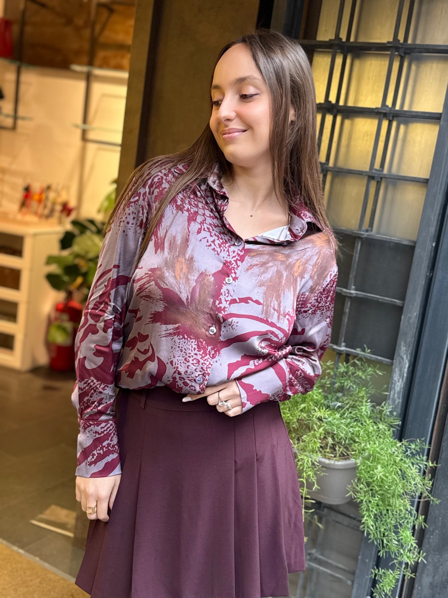 Anonyme Camicia MOLD G SHIRT bordeaux