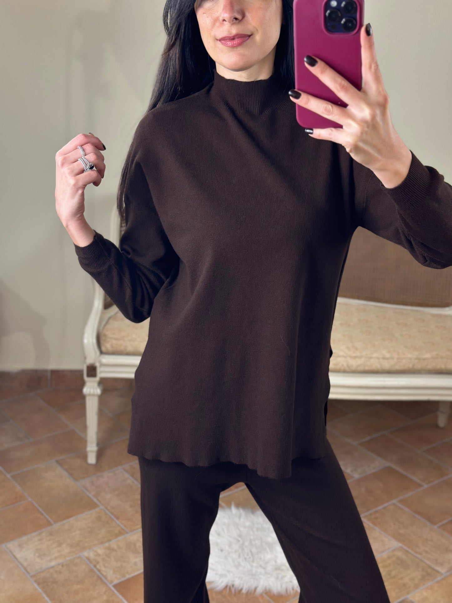 Set in maglia CIOCCOLATO (maglia+pantalone)