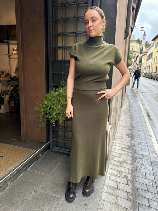 Set in Maglia con gonna MILITARE