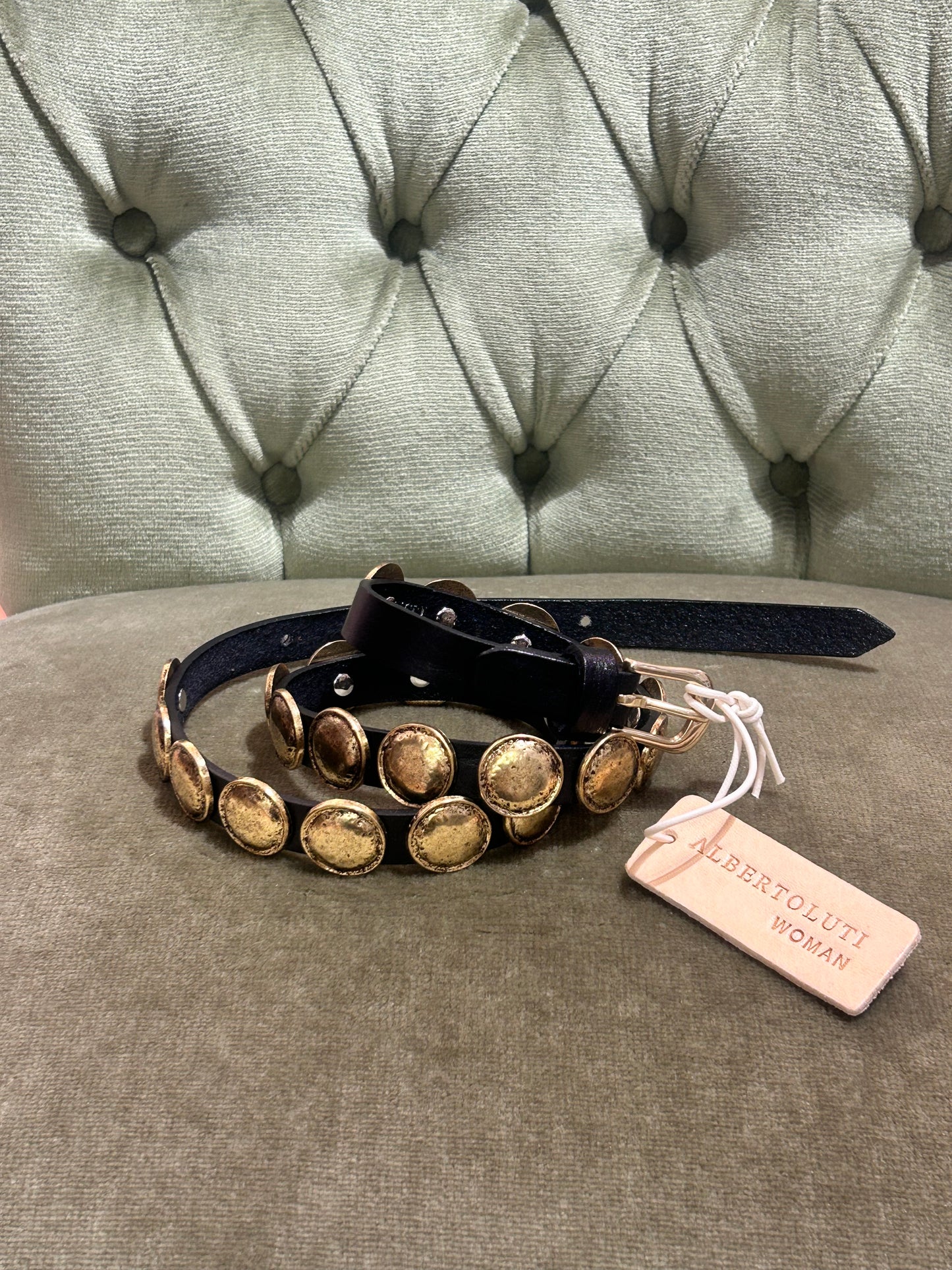 Alberto Luti Cintura con borchie vintage