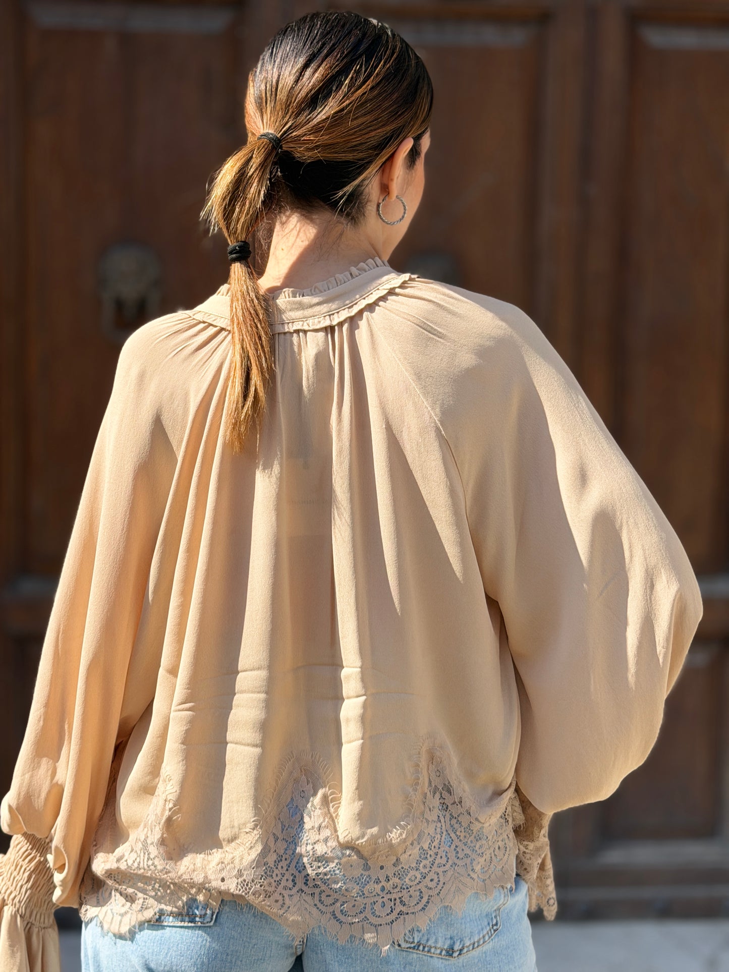Tensione in Blusa con pizzo SABBIA