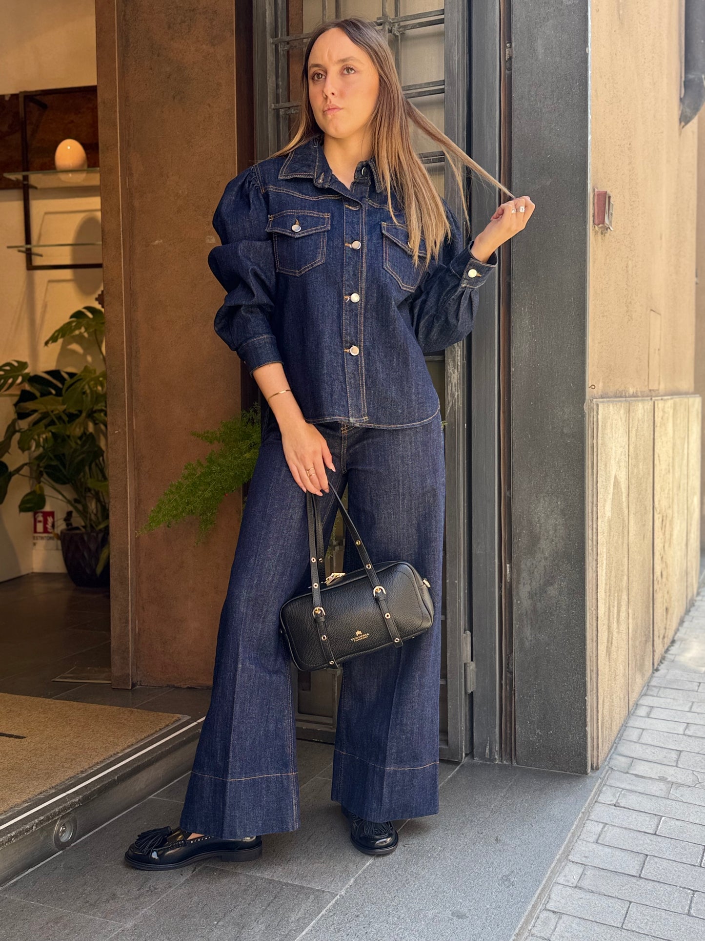 Camicia/giubbino in denim blu