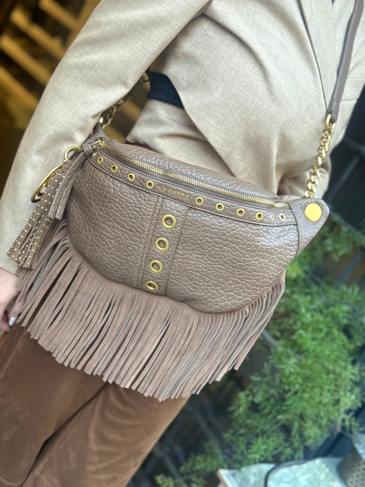 La Carrie FRINGES WAISTPACK TAUPE