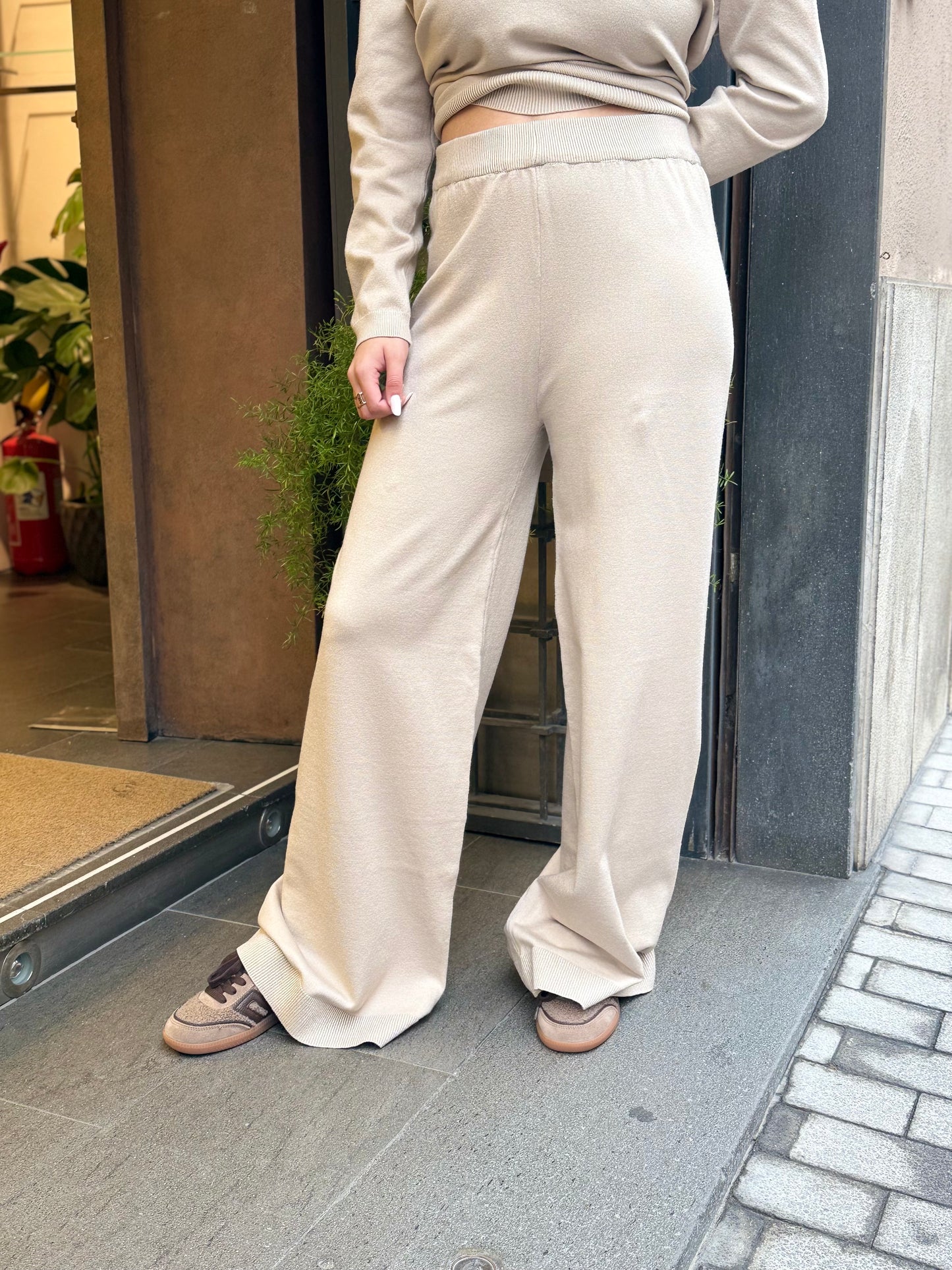 Anonyme Pantalone VISCOSE LUREX KNITWEAE beige