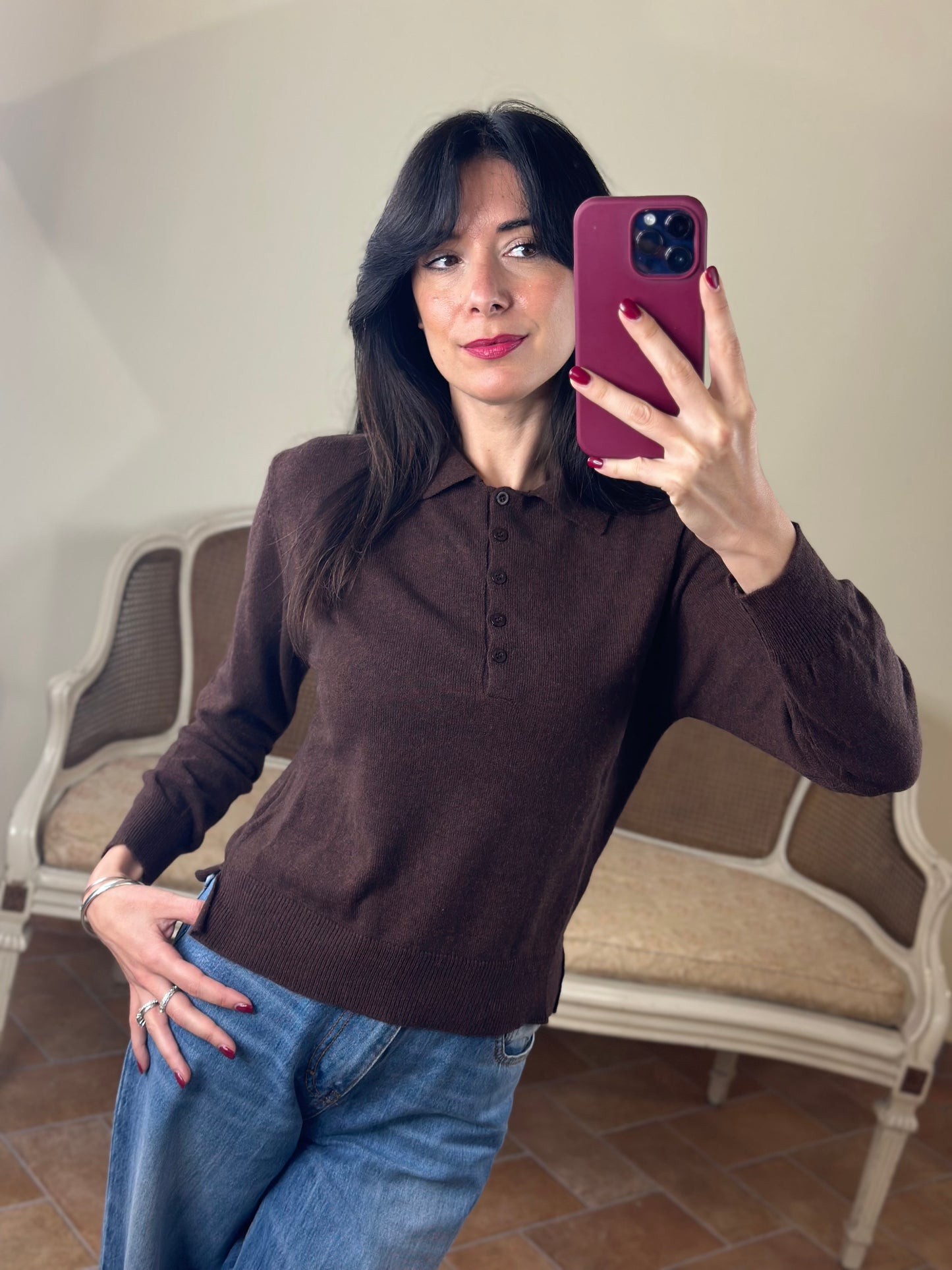 Maglia Polo CINDY con bottoni MORO