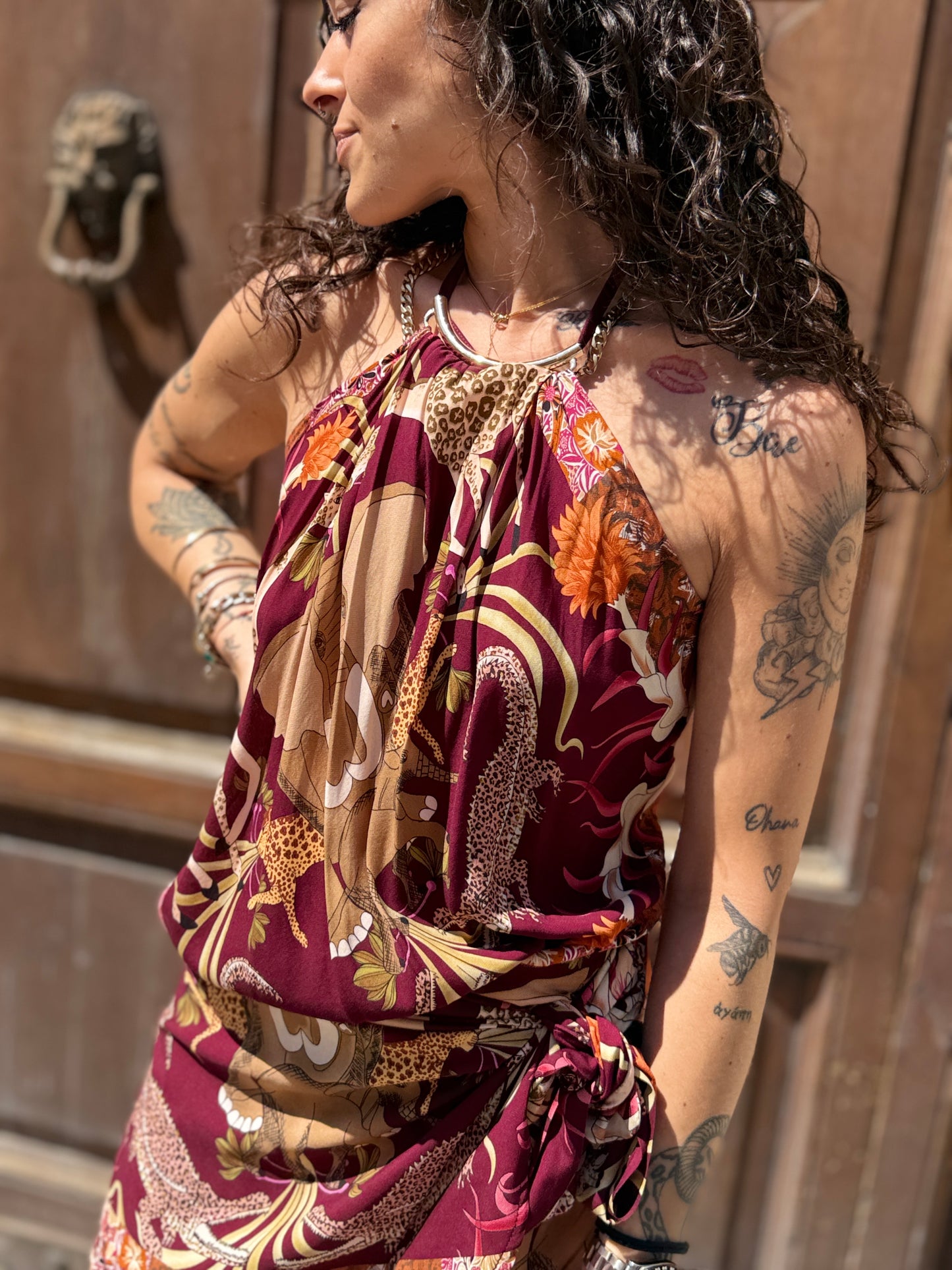 Tensione in top foulard INDIA