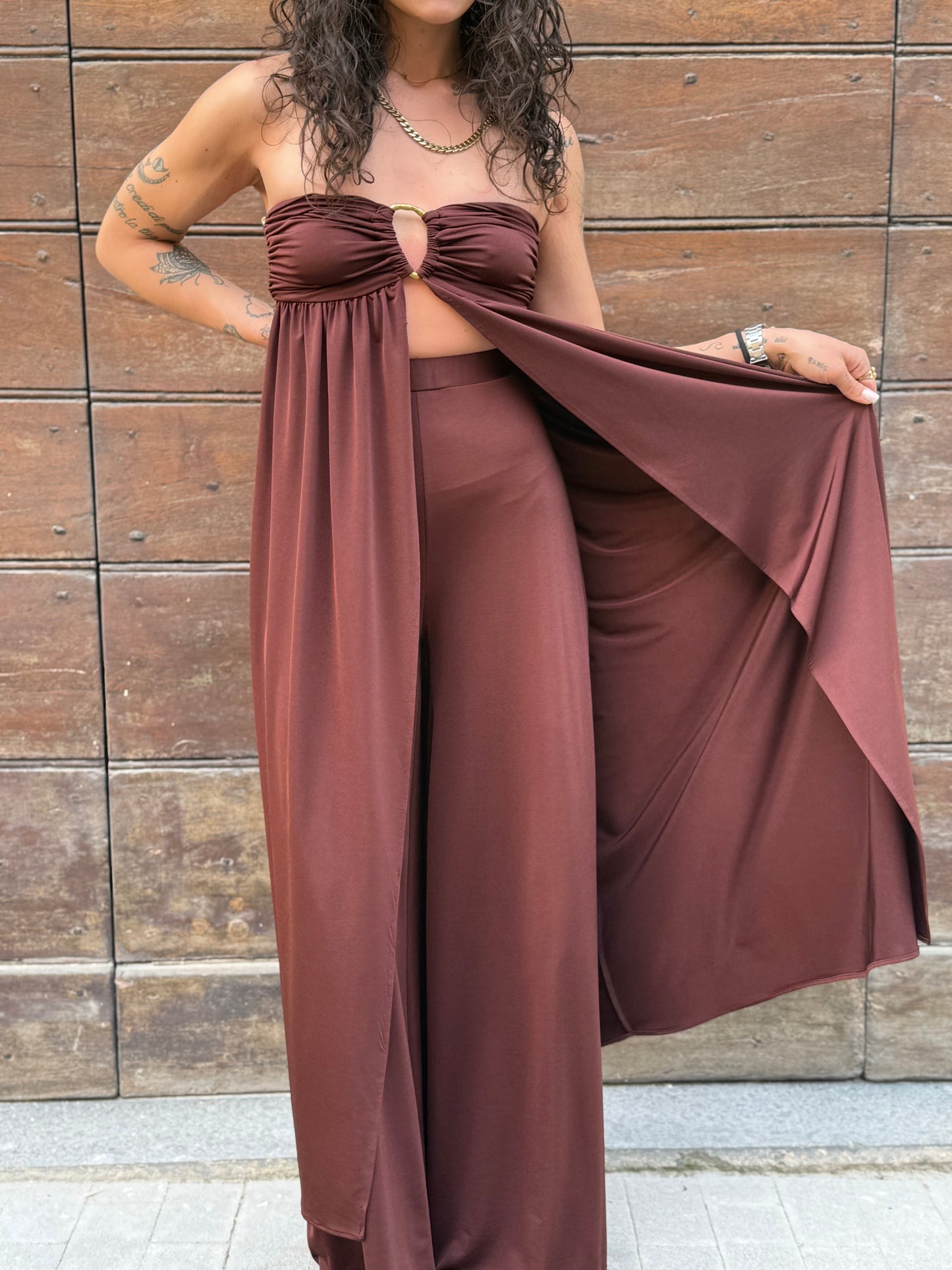 BohemianVì ALYSIA top brown