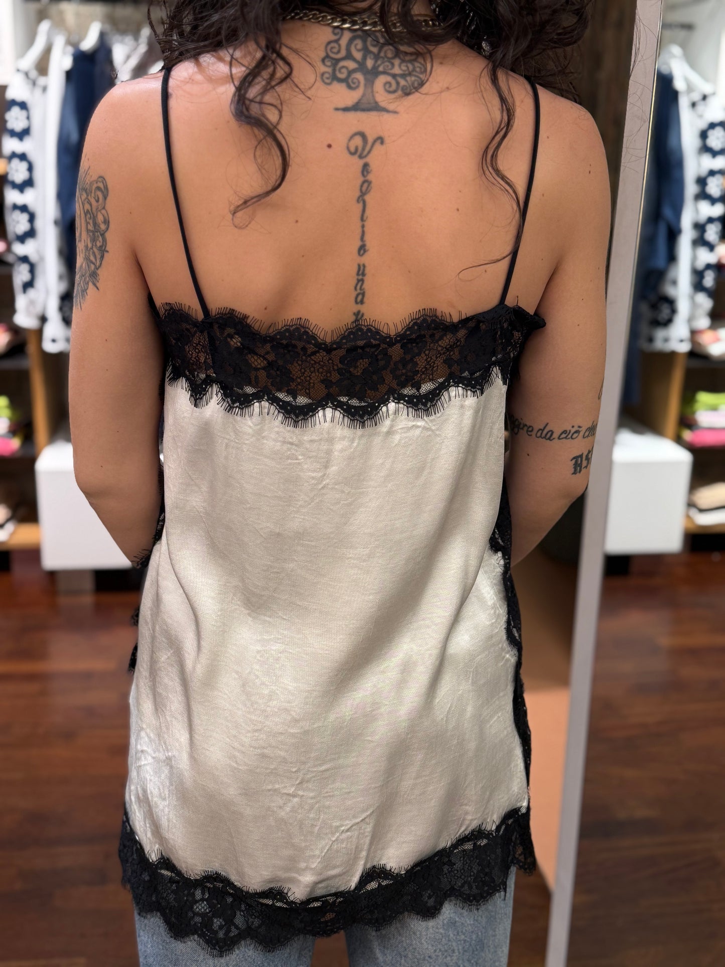 Top lingerie e pizzo PANNA