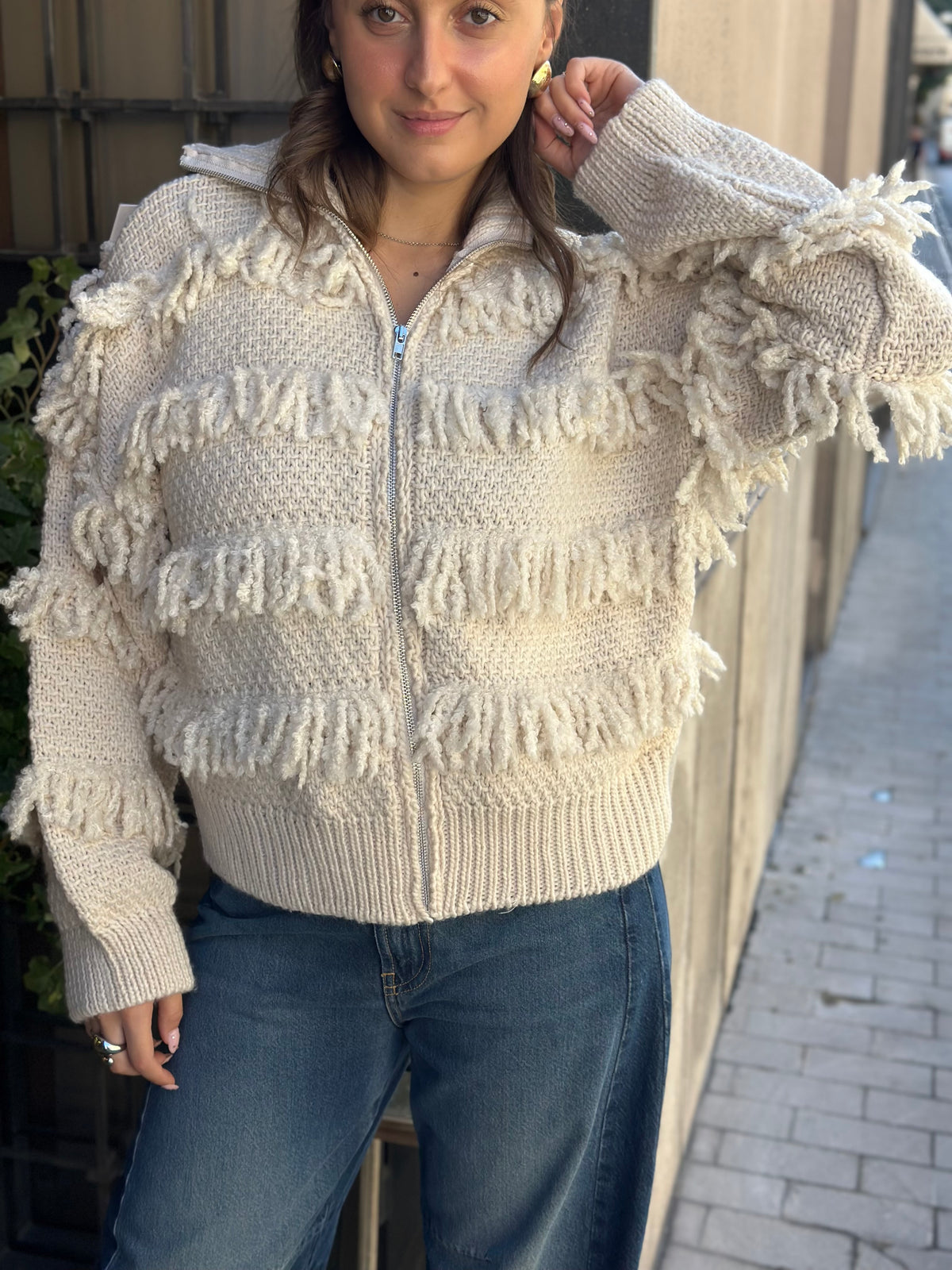 Haveone Cardigan Frangette BURRO e MORO