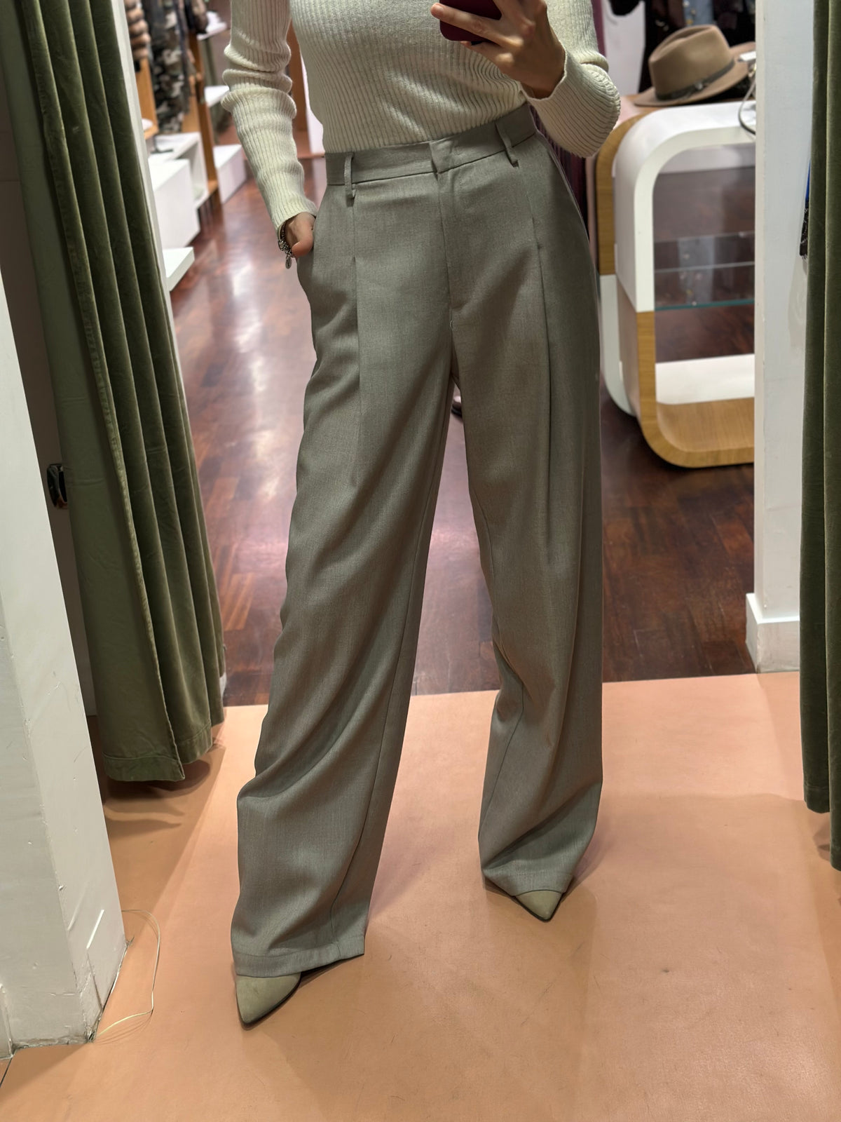 BohemiamVì Pantalone sartoriale TAUPE