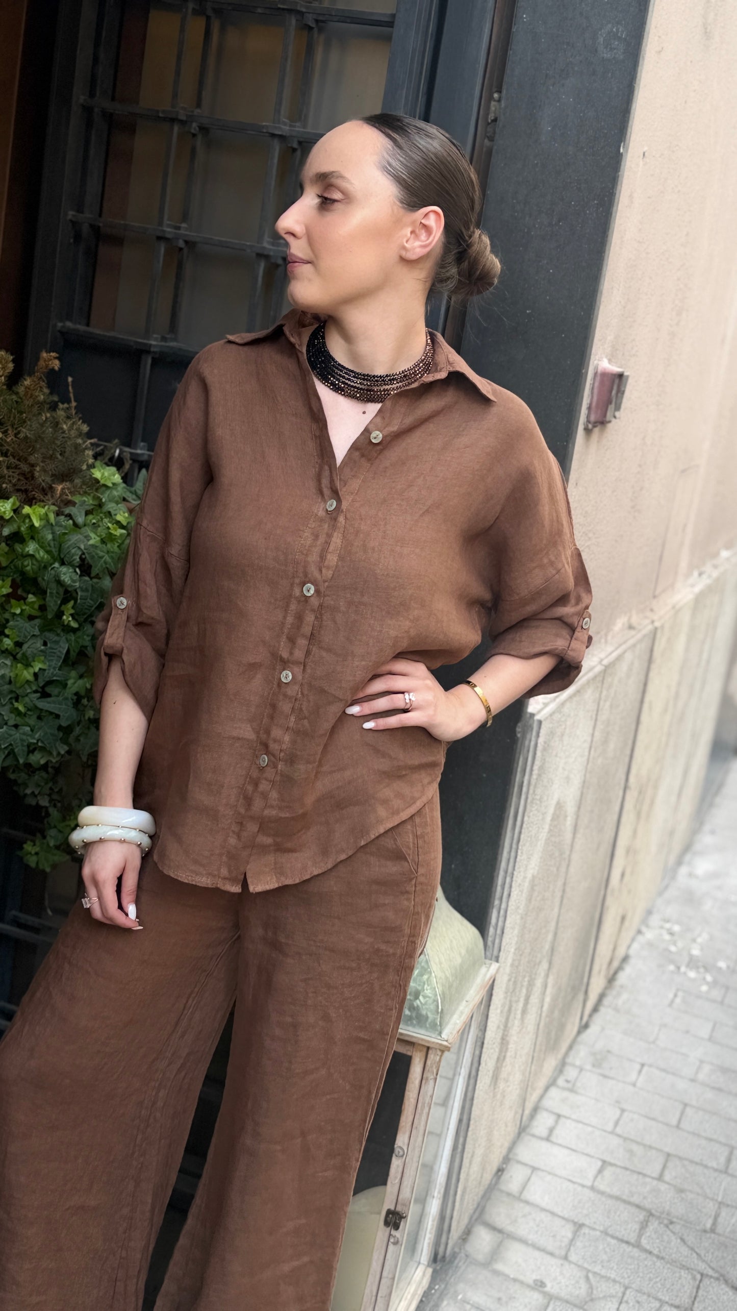 Camicia VIOLA in lino (disponibile in più colori)
