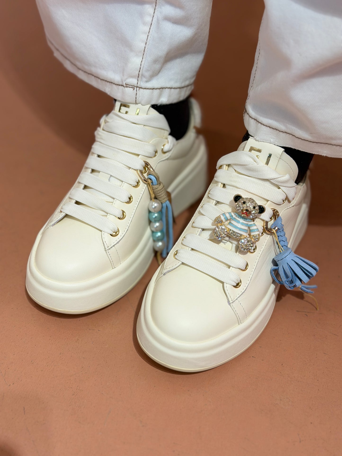 GIO+ sneakers Oliva in cavallino LATTE