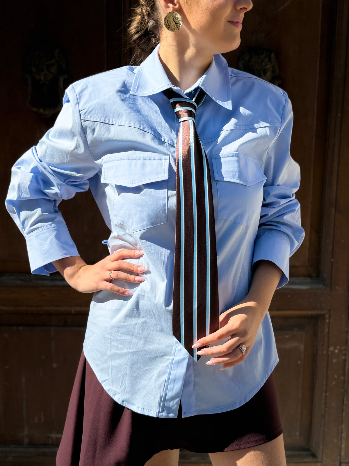 Tensione in Camicia con cravatta CELESTE