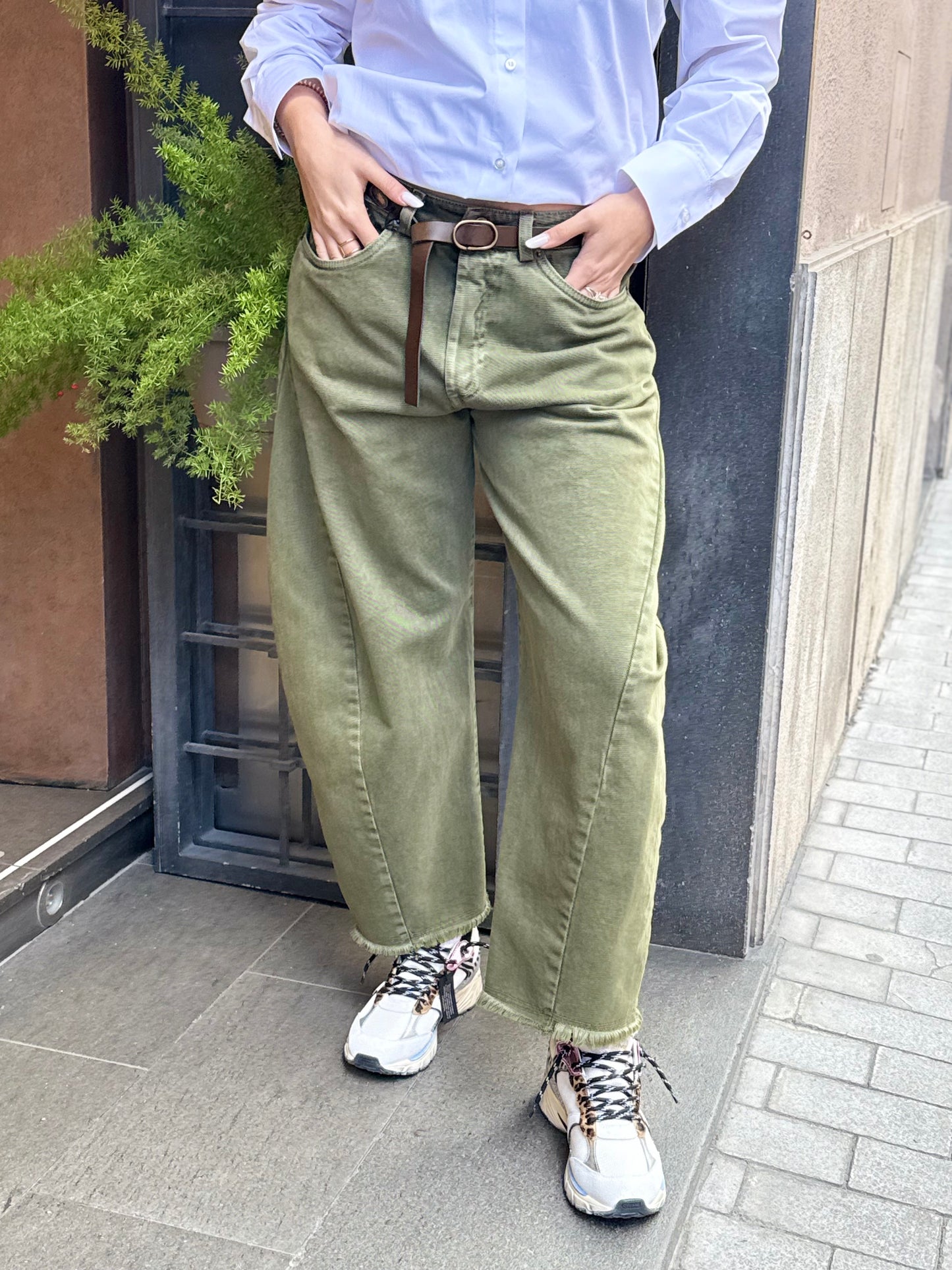 Tensione in Pantalone Barrel MILITARE