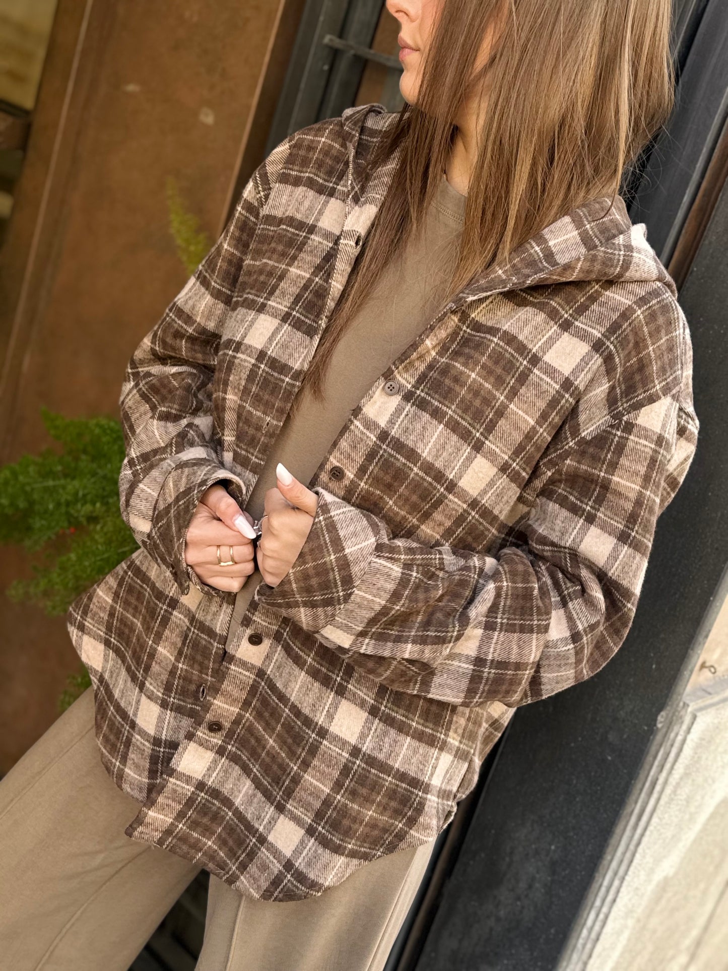 Eleh Camicia a scacchi MARRONE