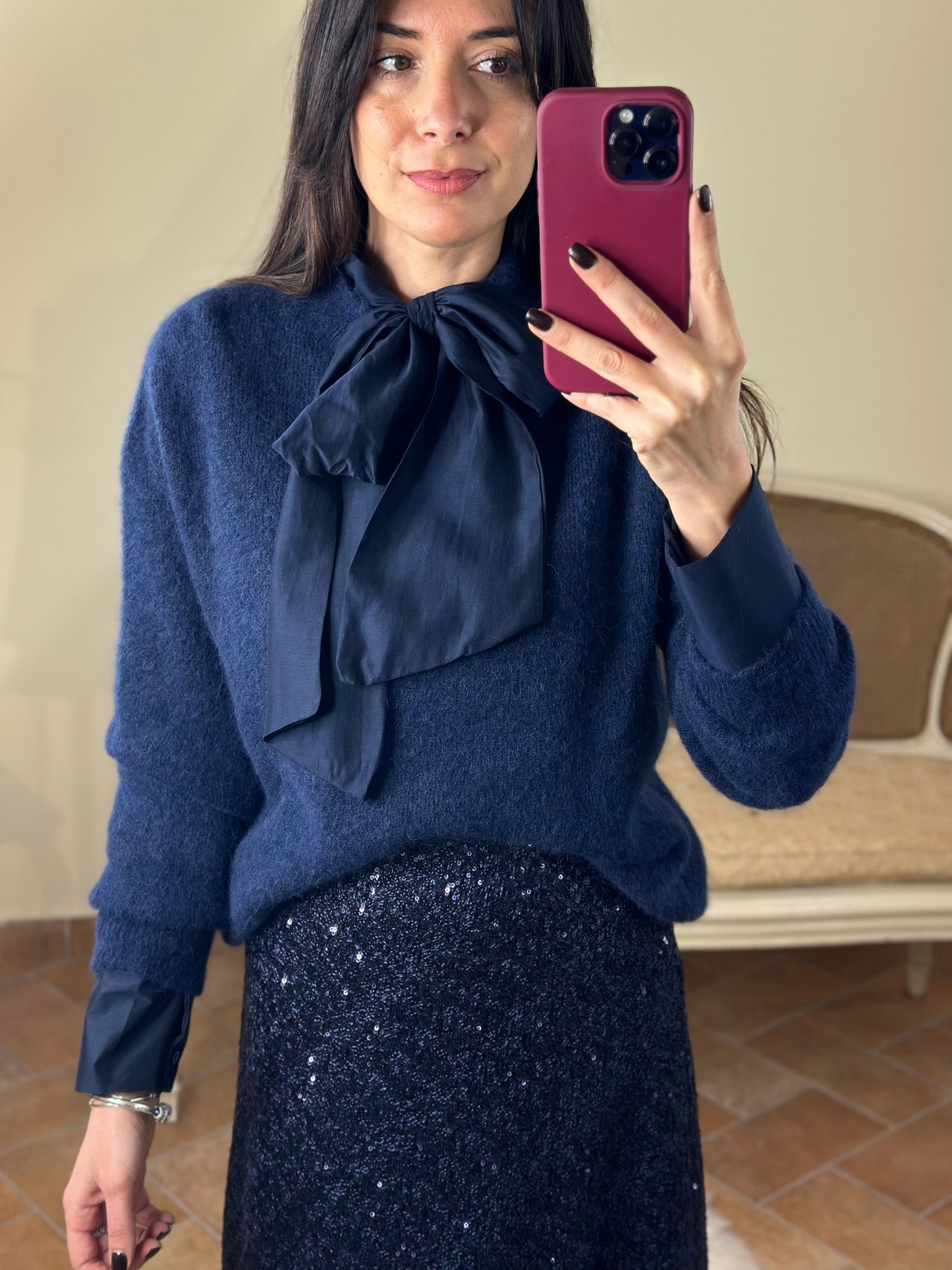 Maglia in baby alpaca BLU