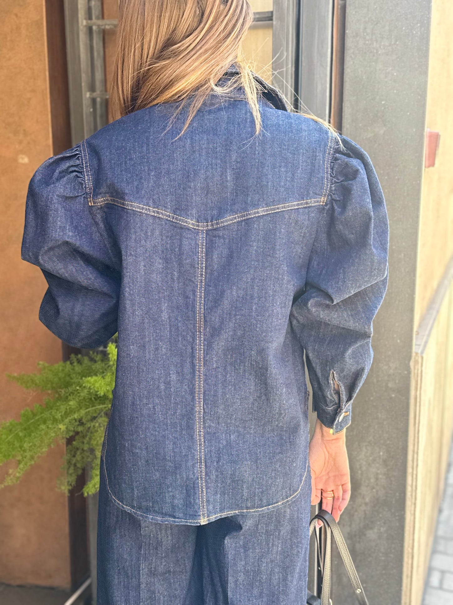 Camicia/giubbino in denim blu