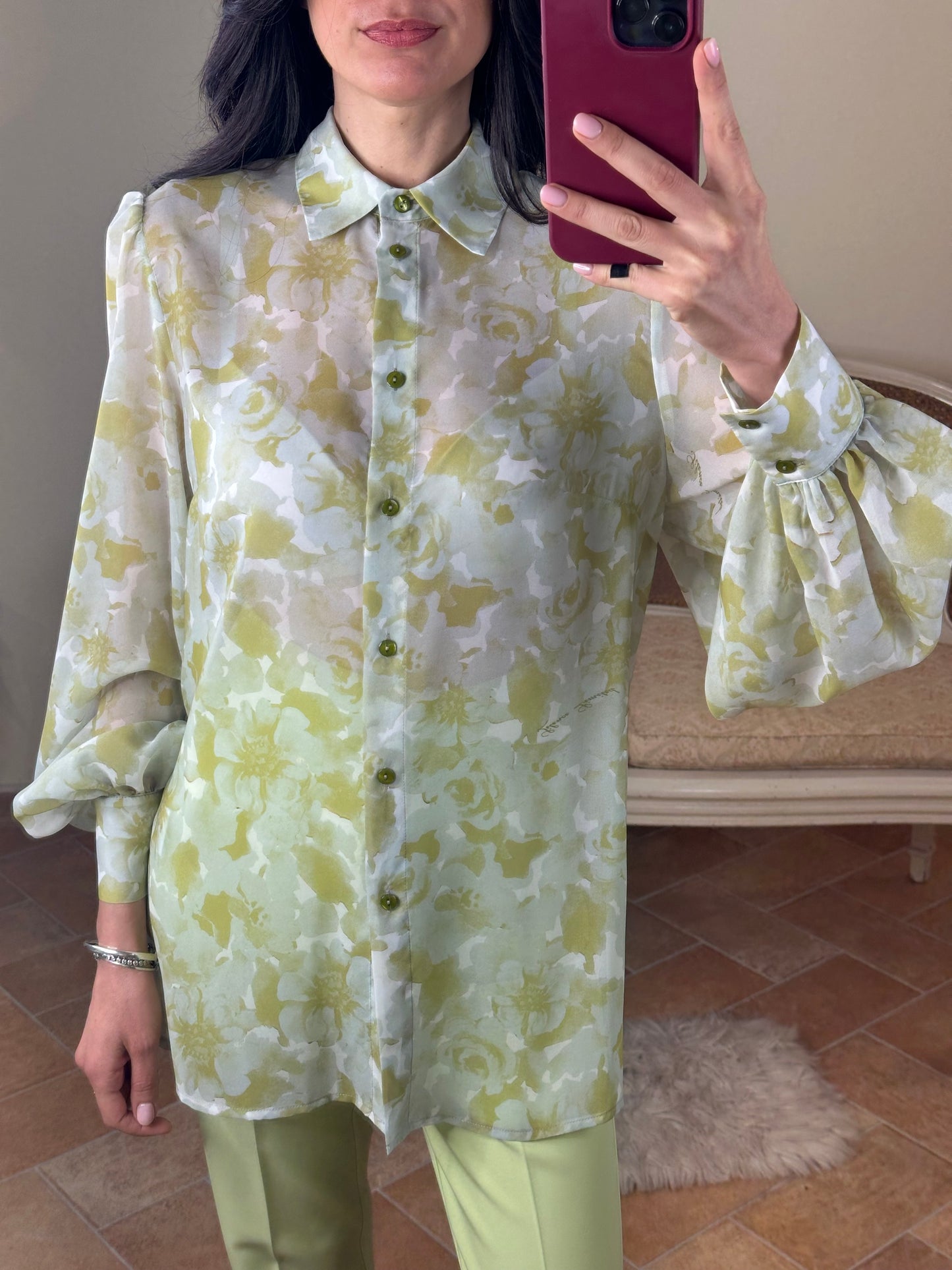 Silence Limited Flower Shirt GREEN