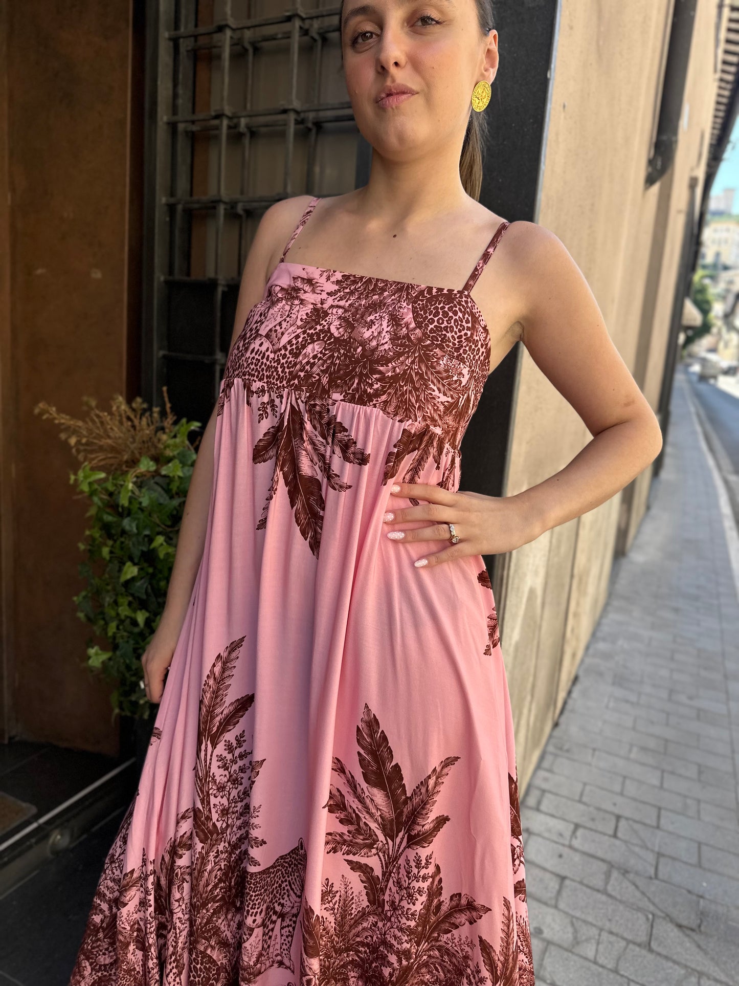 Tensione in Abito Rosa Leopard