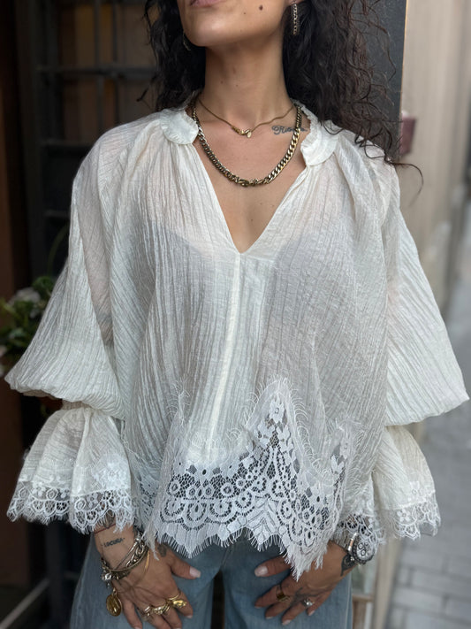 Tensione in Blusa pizzo Panna