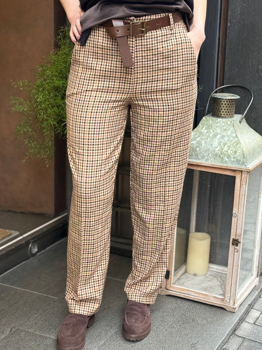 Tensione In pantalone carrot a quadri BEIGE