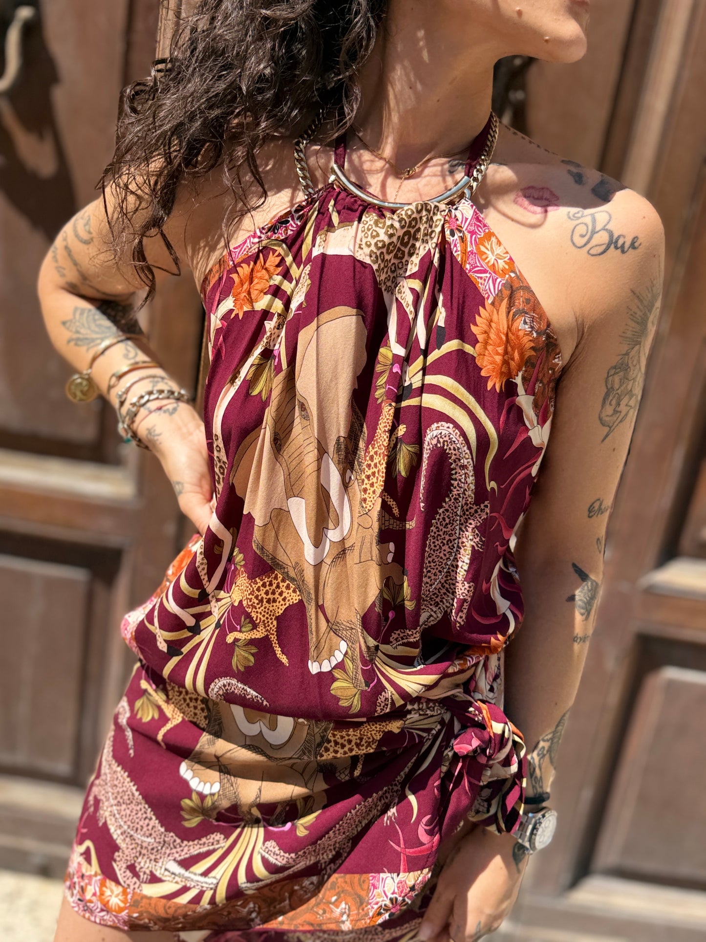 Tensione in top foulard INDIA