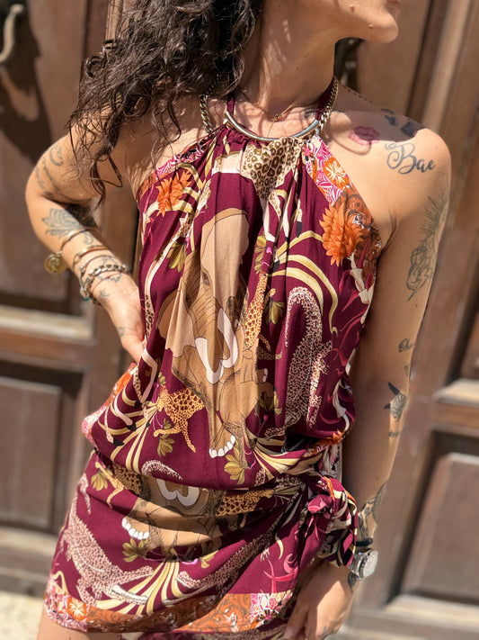 Tensione in top foulard INDIA