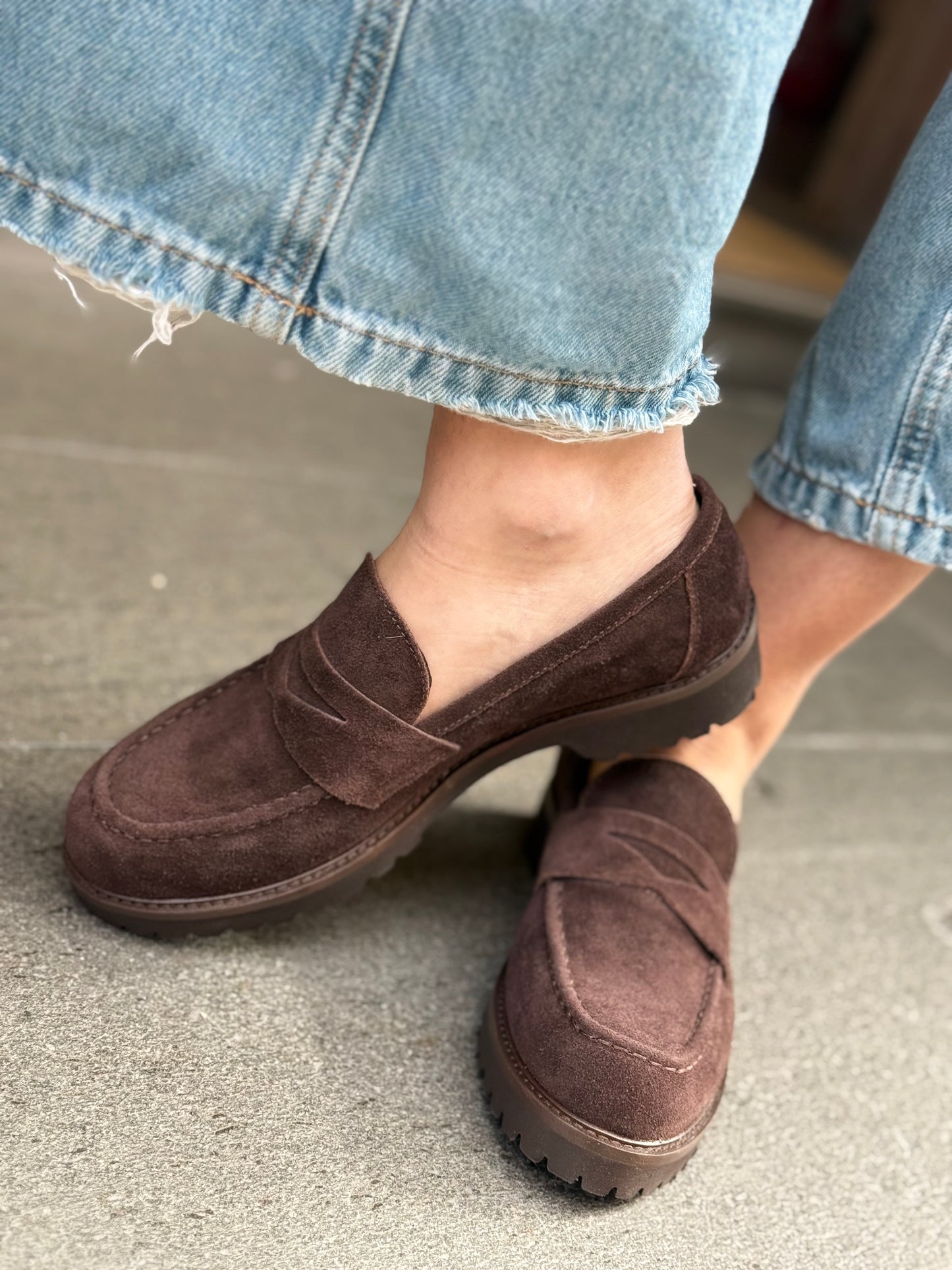 Ovyè Mocassino in camoscio moro