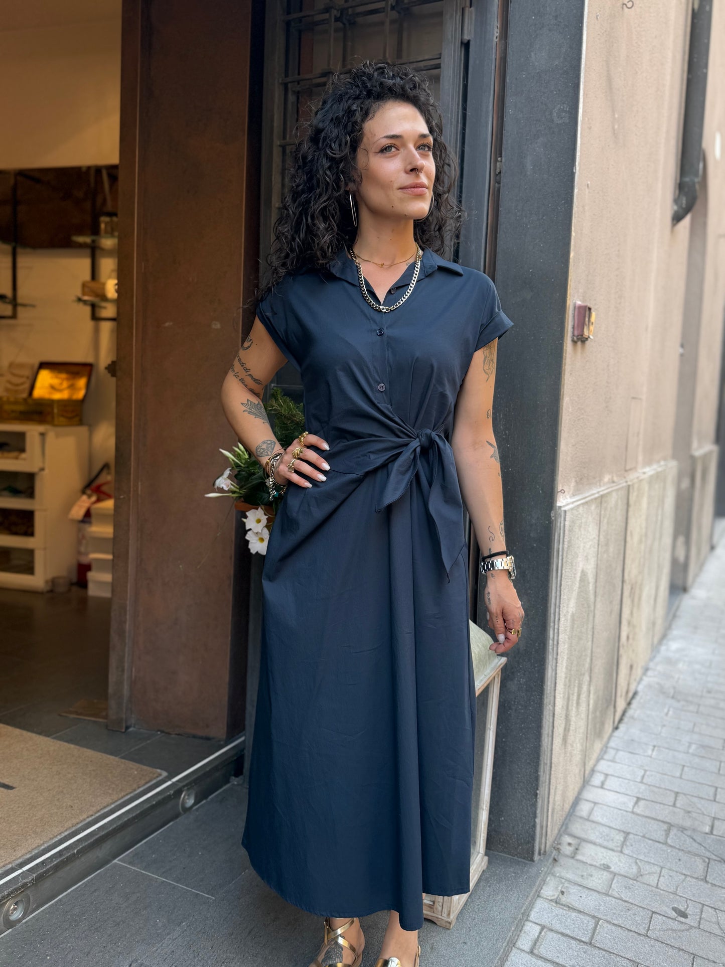 Abito con nodo laterale Blu