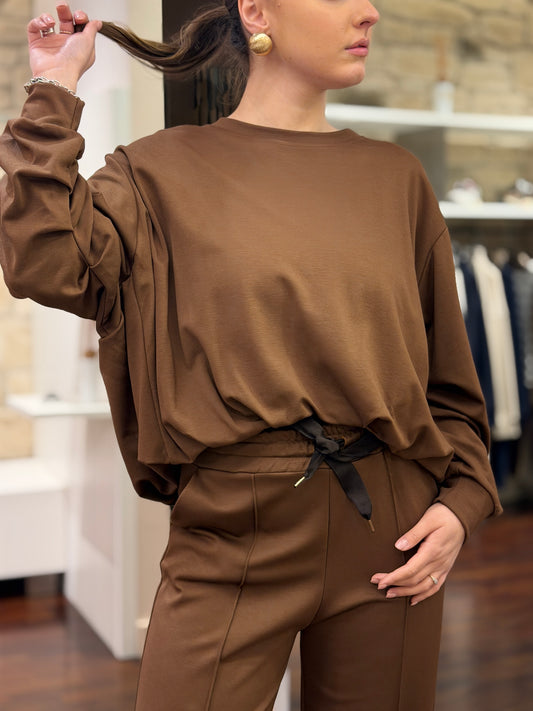 Felpa CIOCCOLATO con arriccio