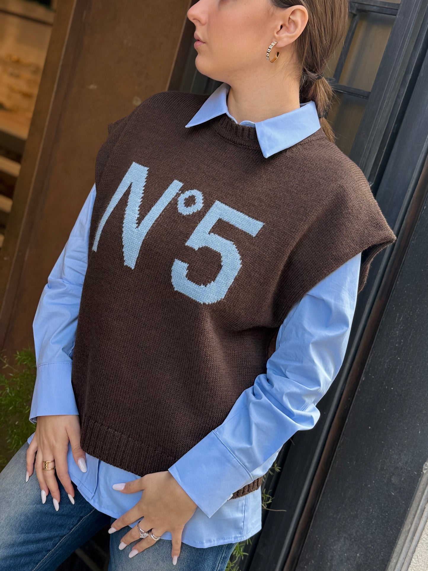 Tensione In Gilet N°5 MORO/CELESTE