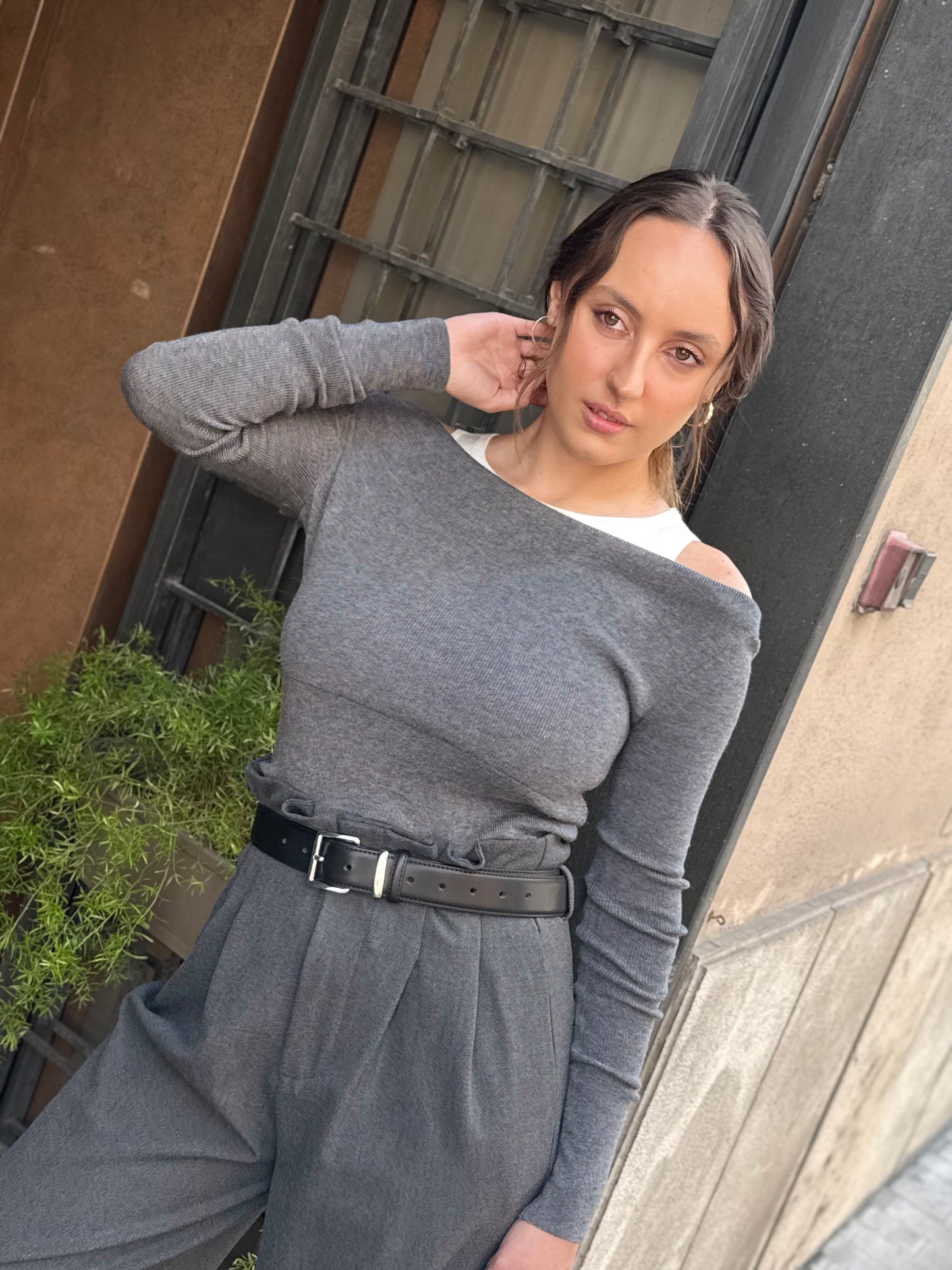 Eleh Maglia con inserto canotta GRIGIA