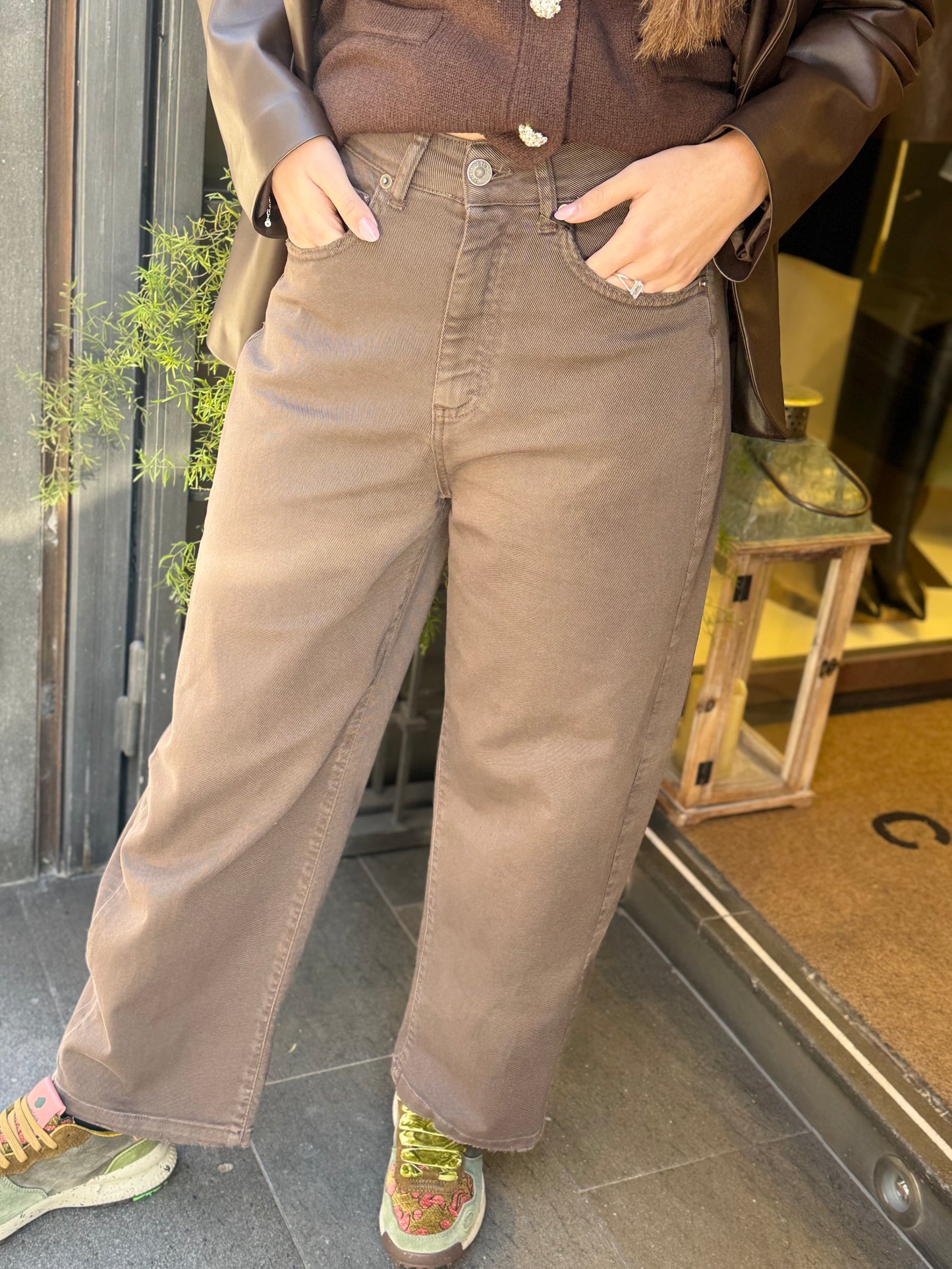 Tensione In jeans drill relaxed MORO