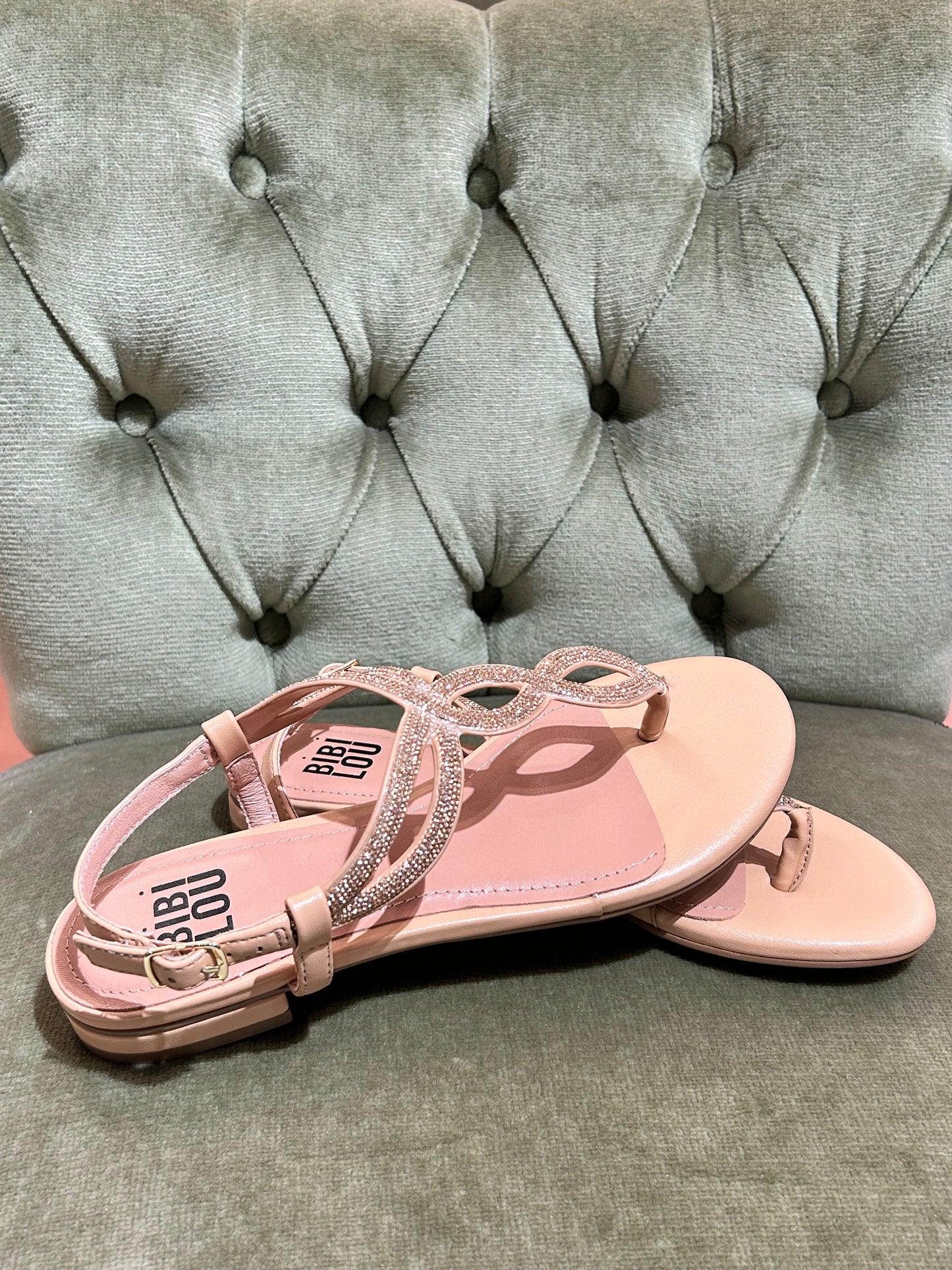 Bibi Lou sandalo flat infradito strass