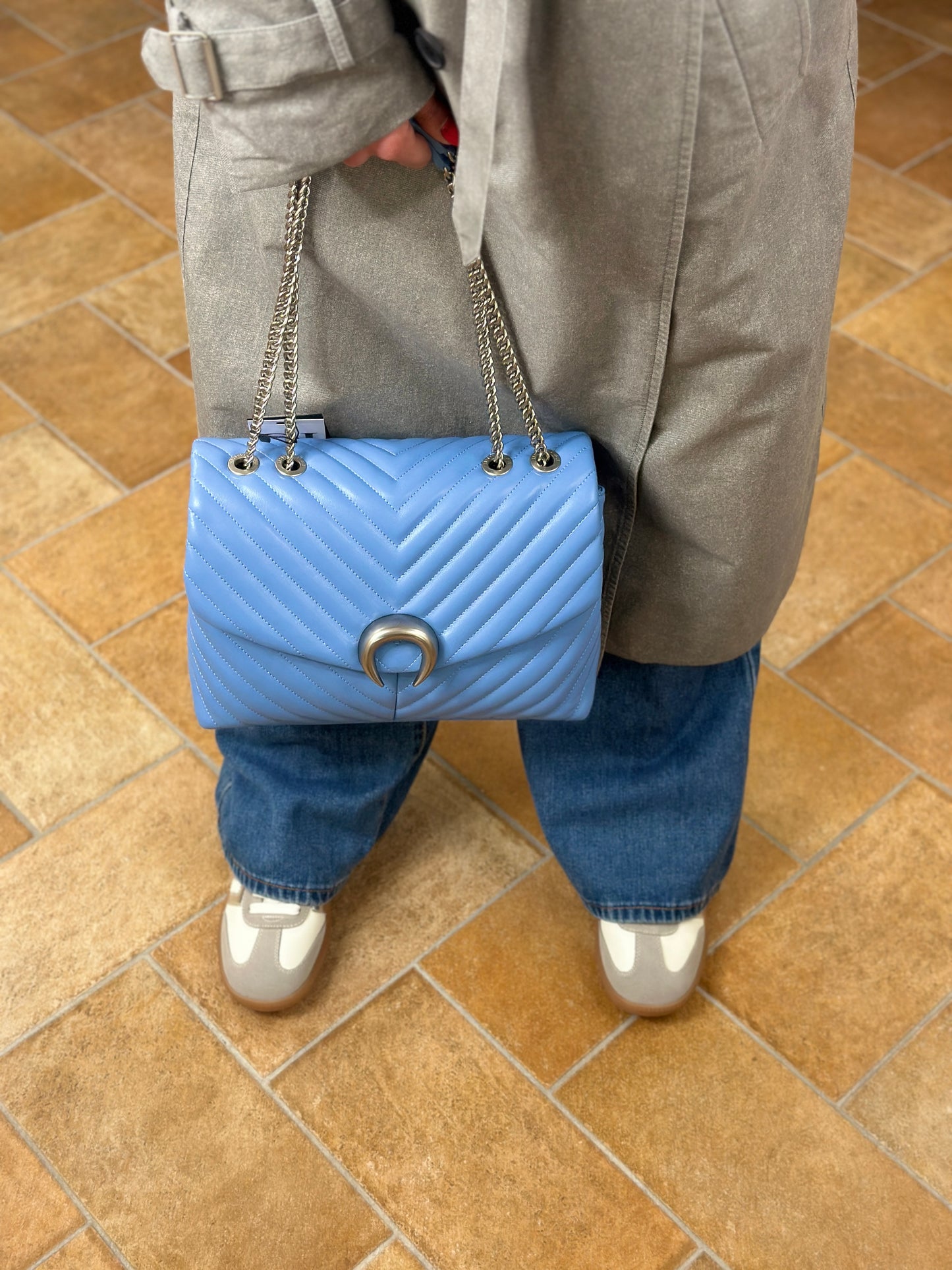 La Carrie Bag-Moonlight bowling shoulder bag synthetic jeans