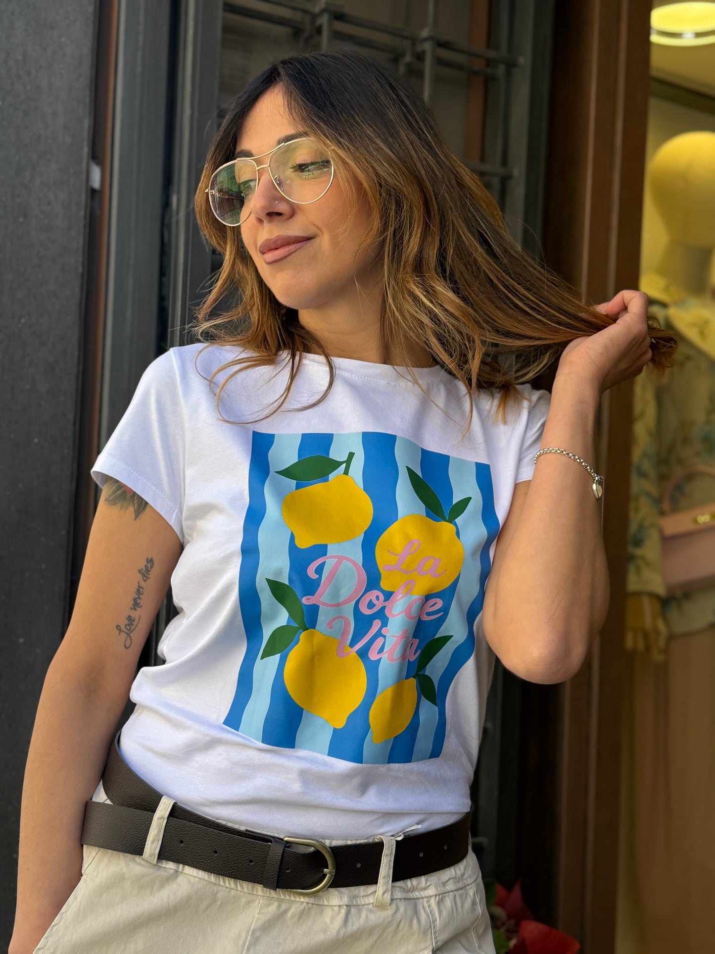 T-shirt stampa Limoni- "LA DOLCE VITA"