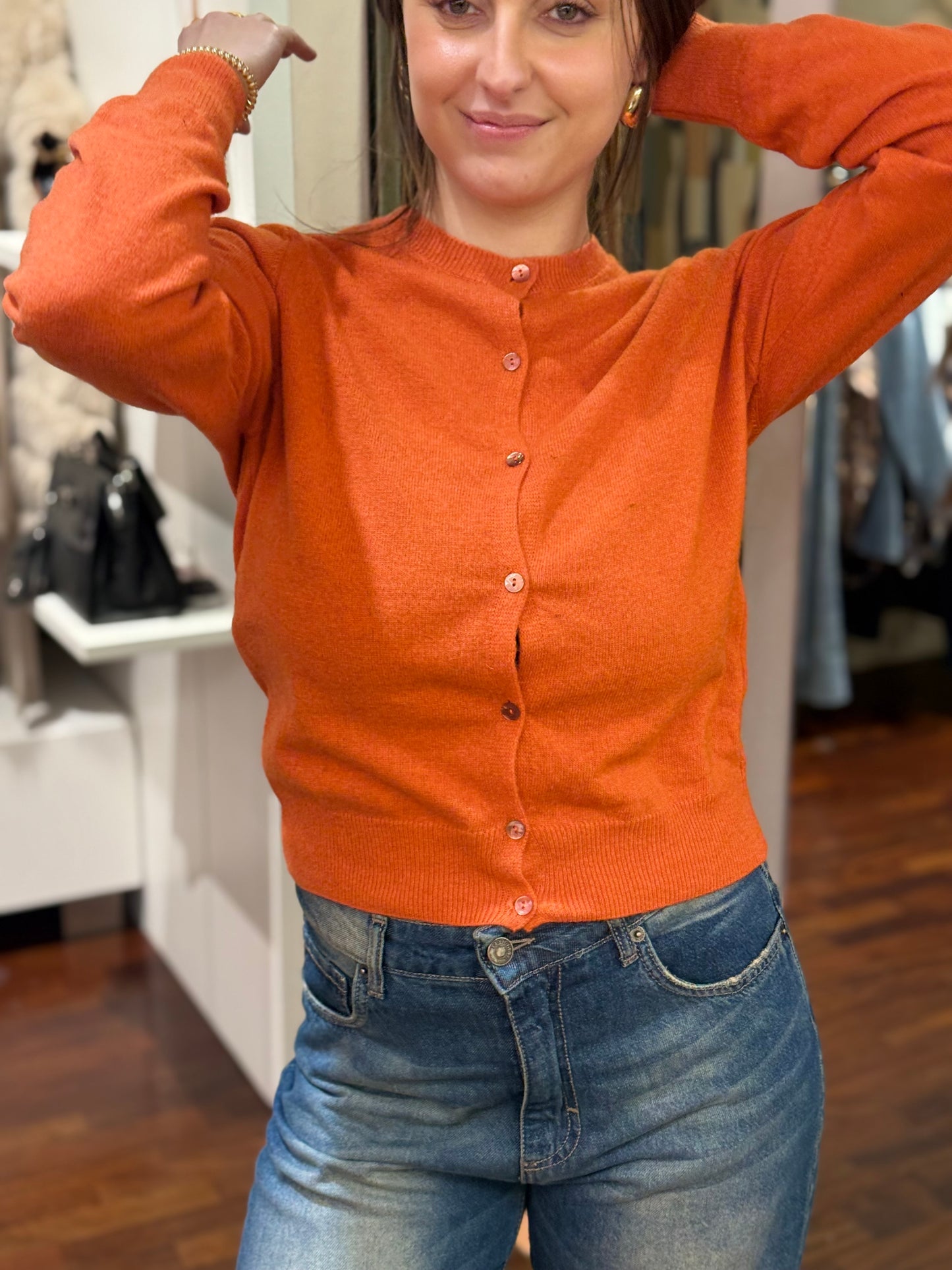 Tensione In Cardigan misto cashmere ARANCIO