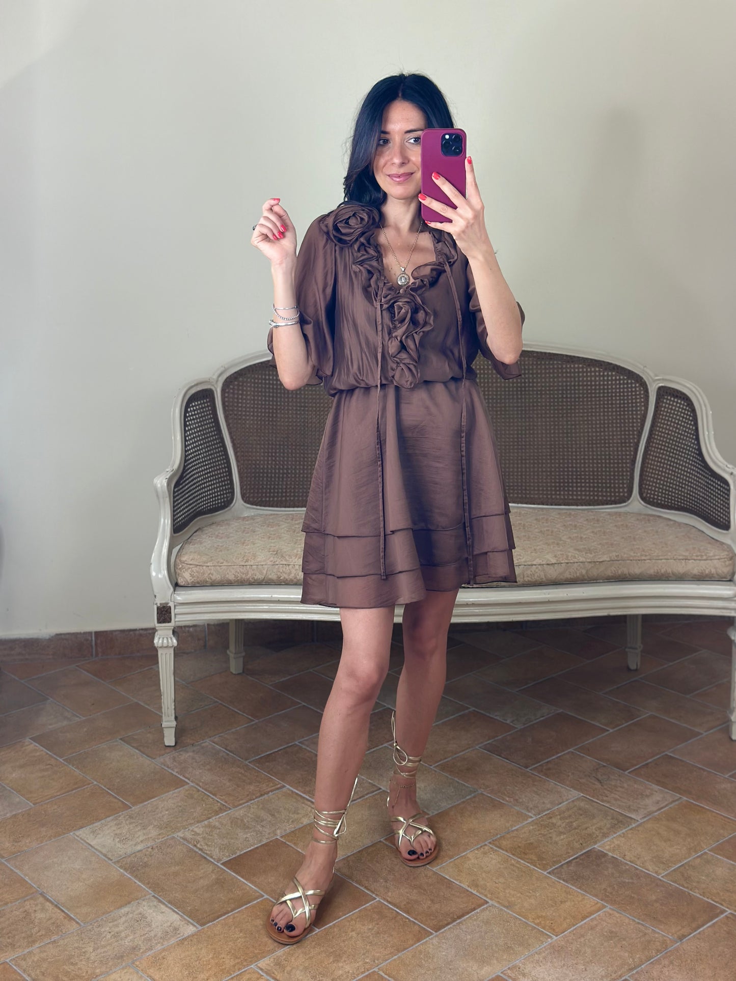 Tensione In Abito corto con rouches MORO