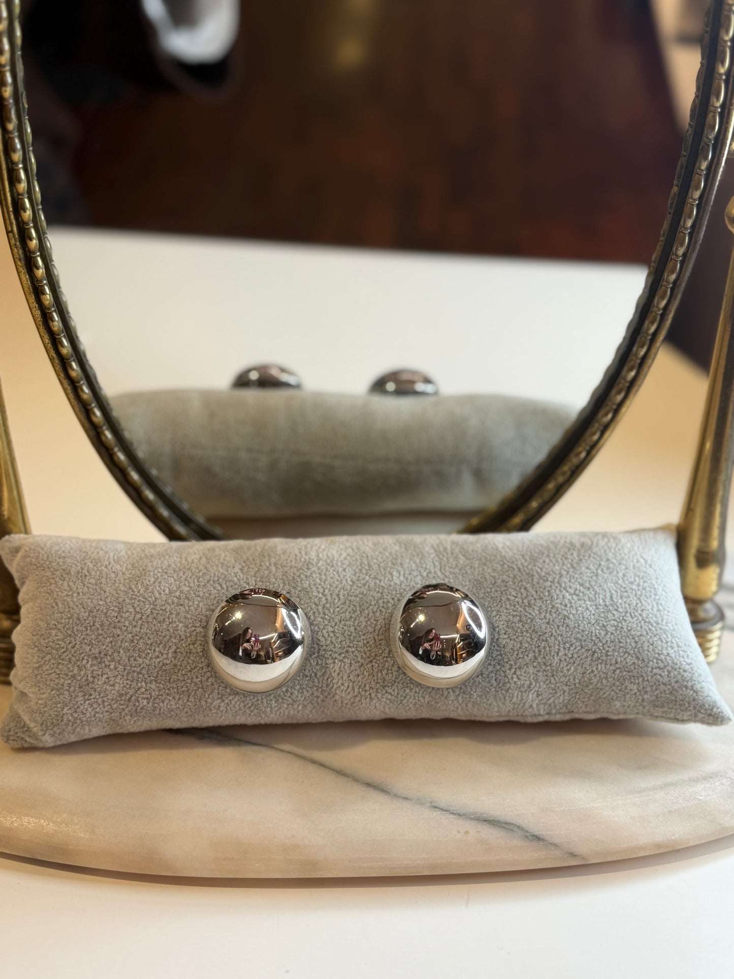 Orecchini bombati grande ARGENTO