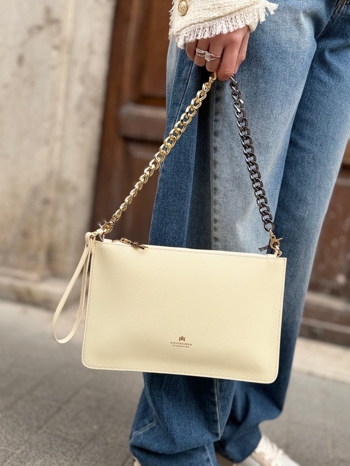 Cuoieria Fiorentina ALICE Pochette media con bracciale PROSECCO
