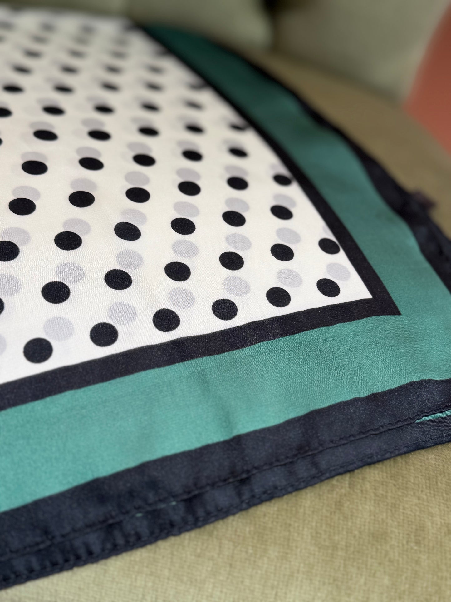 Foulard stampa pois BIANCO/VERDE