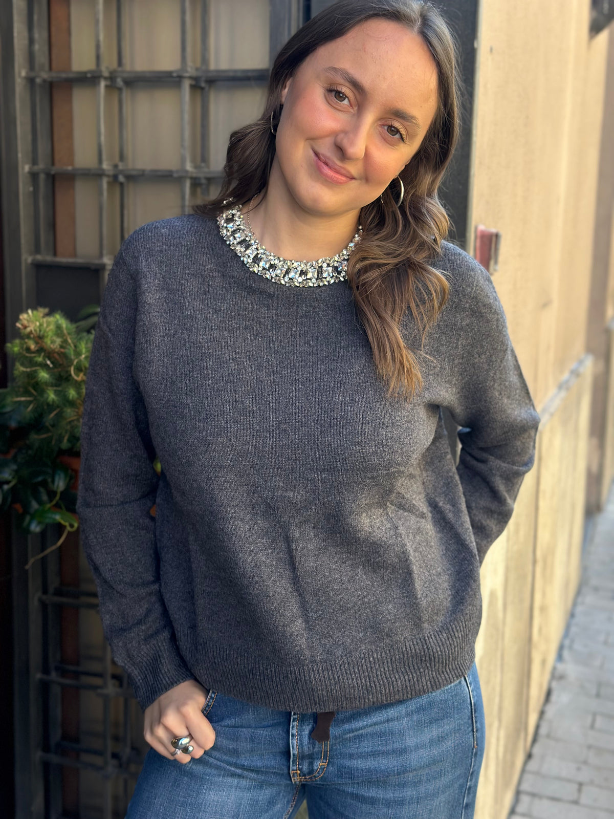 Maglia cashmere e lana con Cristalli (disp. in più colori)