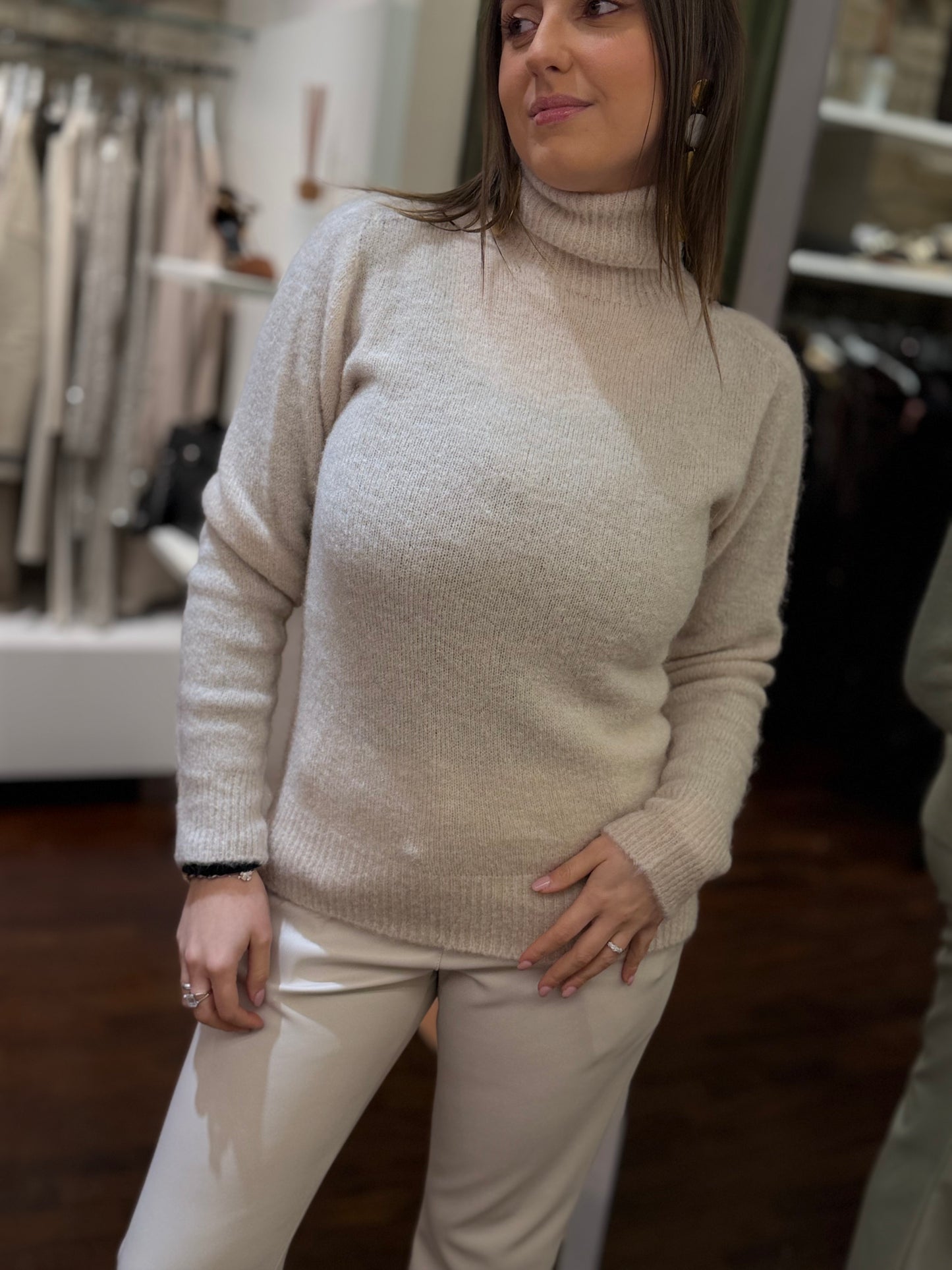 Tensione in Maglia collo alto in Mohair BURRO