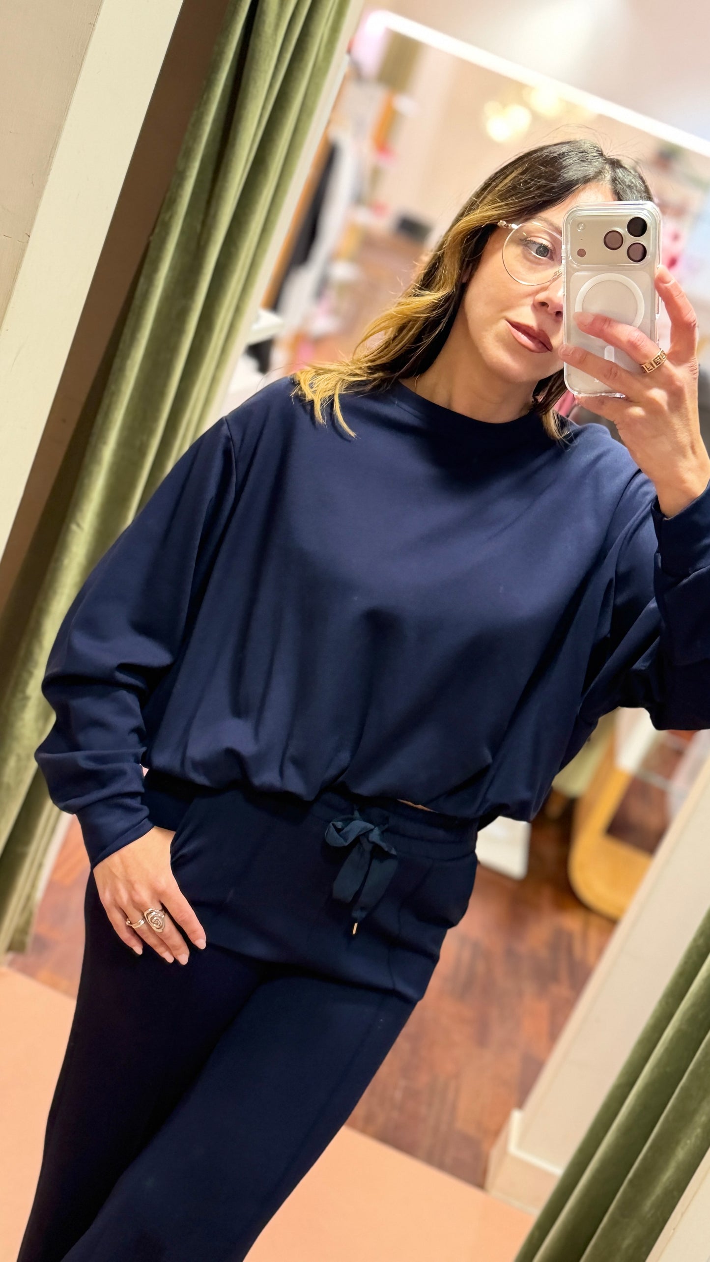 Felpa Blu con arriccio